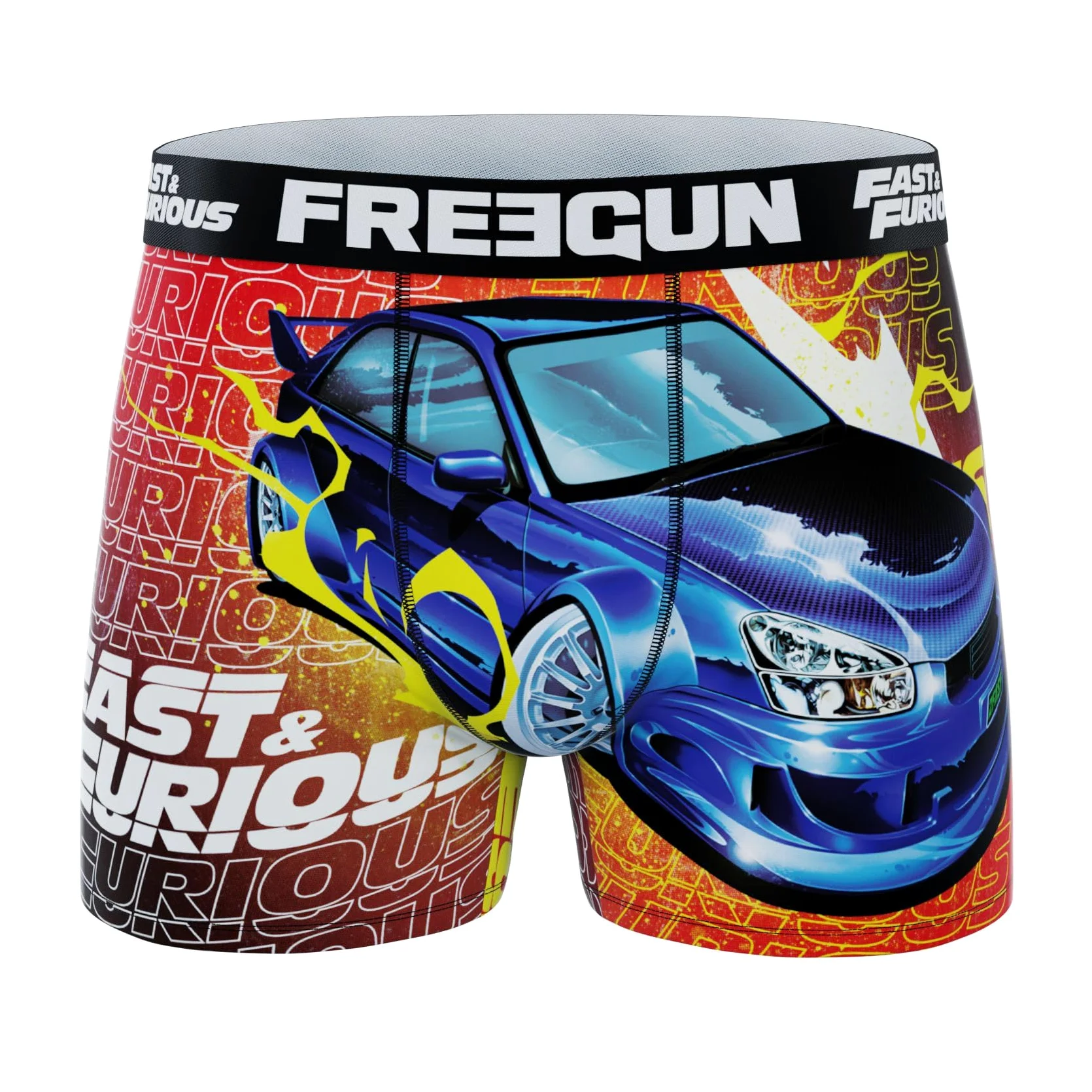 FREEGUN - Calzoncillos para hombre, diseño rápido y furioso, original y suave (juego de 4)