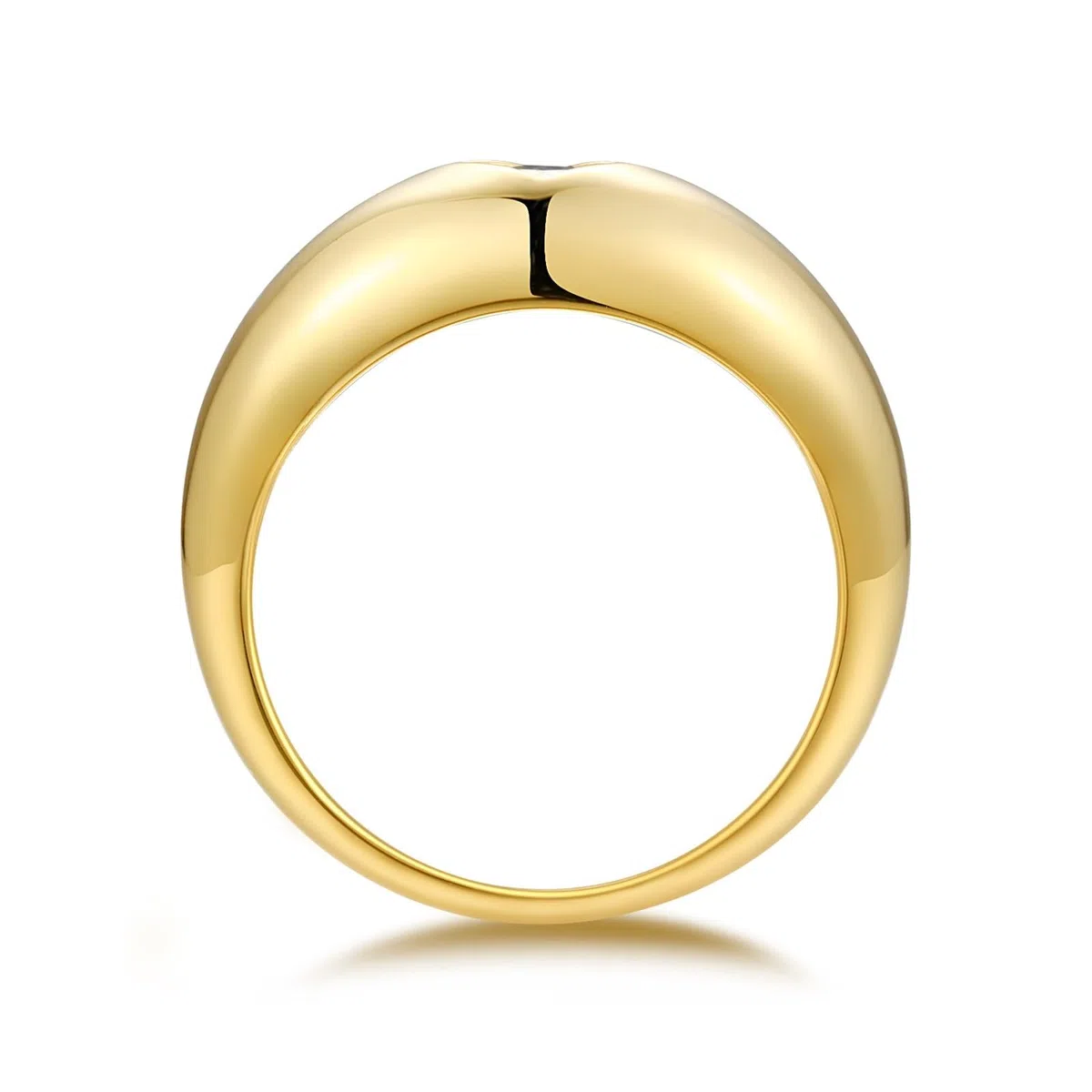 Anillos de compromiso de oro, oro amarillo, anillos gruesos de oro auténtico, anillos de boda con moissanite 0,5 ct para mujer