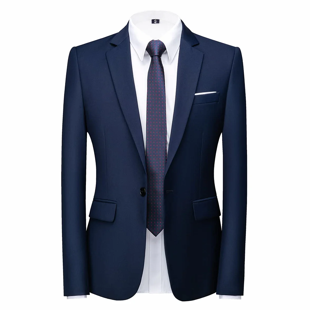 KUDORO Trajes de hombre de 2 piezas, corte ajustado, para bodas, negocios, un botón, traje de hombre