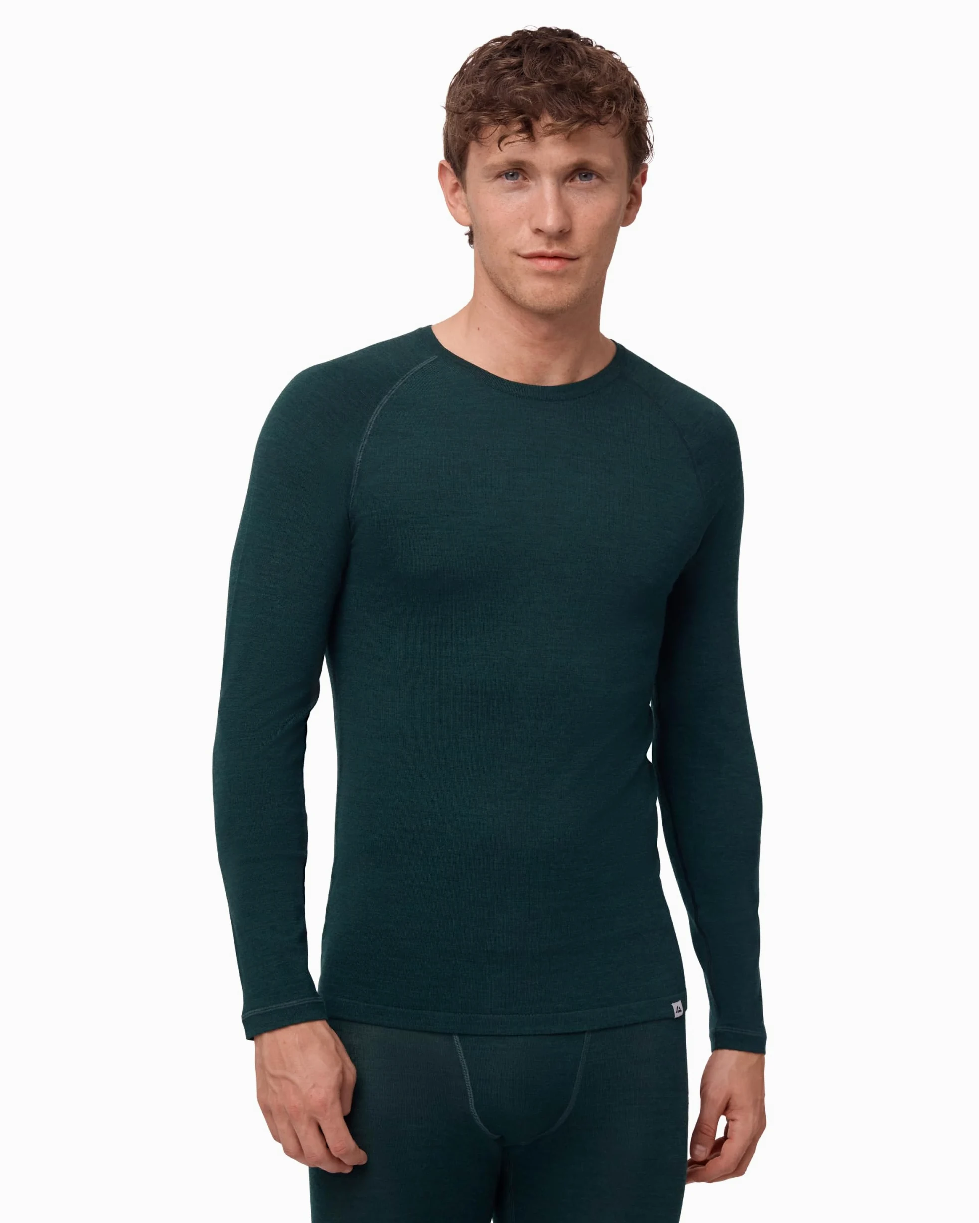 DANISH ENDURANCE Camiseta Térmica Lana Merino Hombre Dark Verde 2XL | Camiseta Térmica de Lana Merino 180g/m², Cálida y Transpirable con Ajuste Ergonómico, para Senderismo, Esquí y Uso en Casa