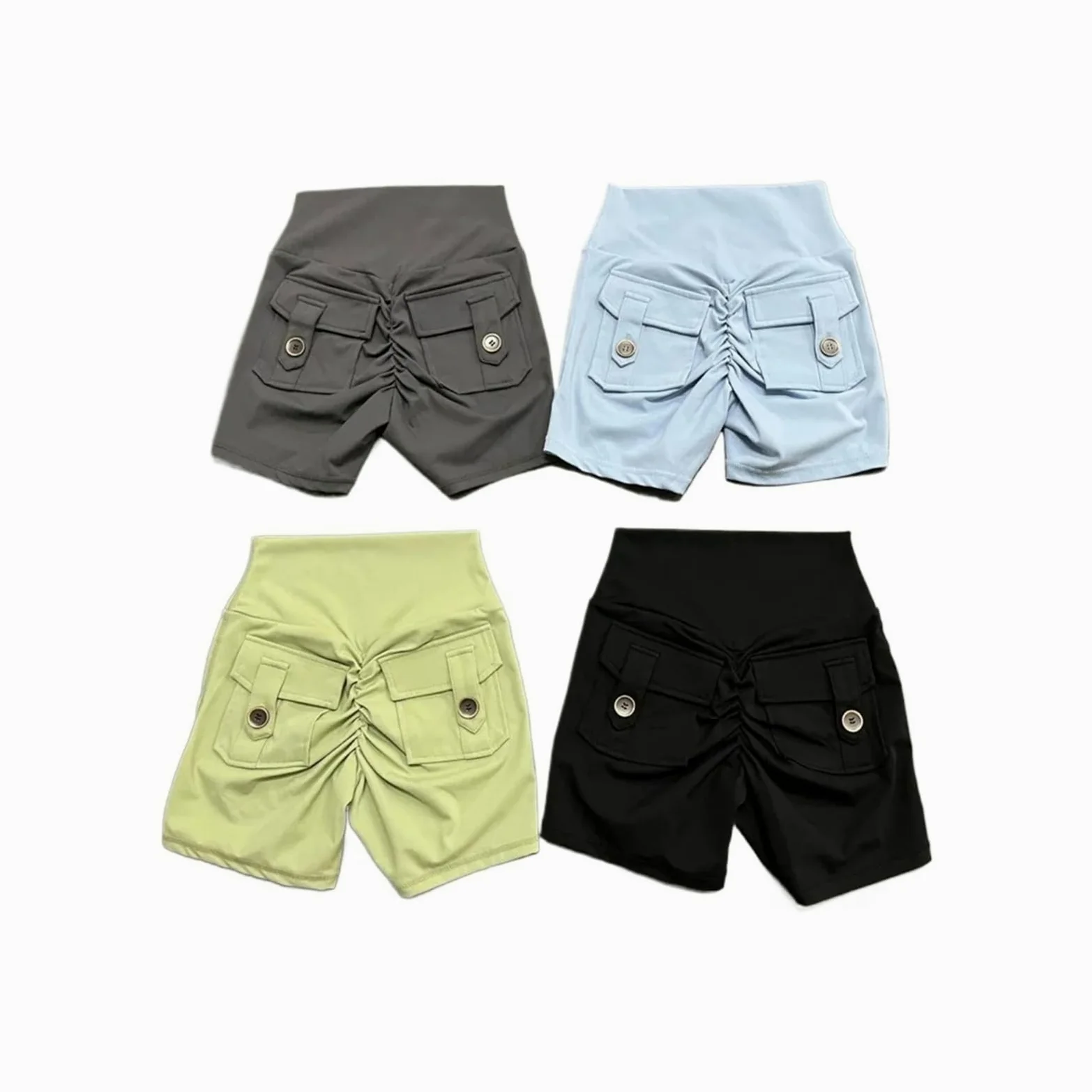 Generico Mallas Deportivas de Cintura Alta for Mujer, Pantalones Cortos Ciclismo con Efecto Push Up