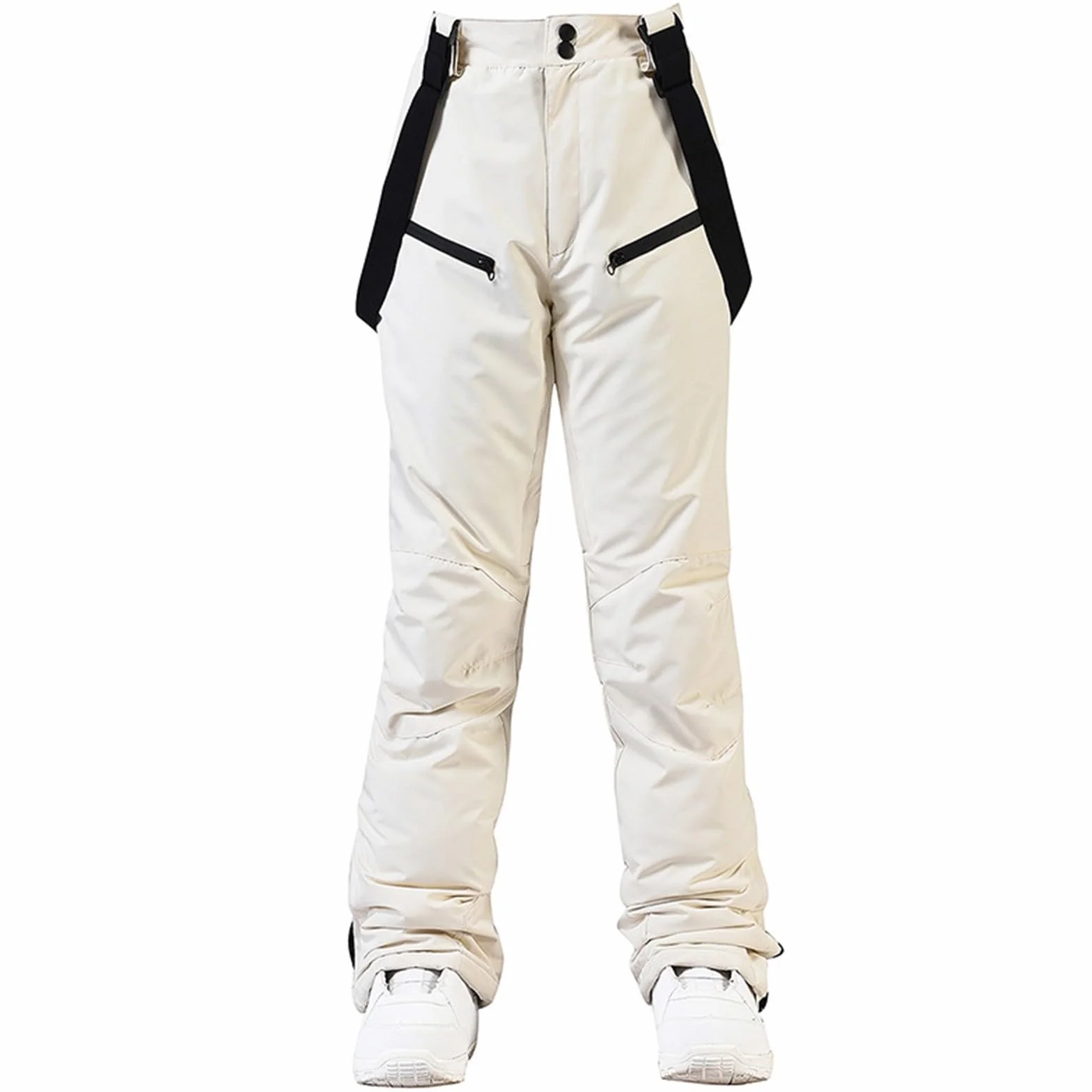 Pantalones de esquí para mujer, talla larga, pantalones de nieve, tirantes extraíbles, resistentes al agua, resistentes al viento, pantalones de senderismo, costuras selladas, paranieves, pantalones