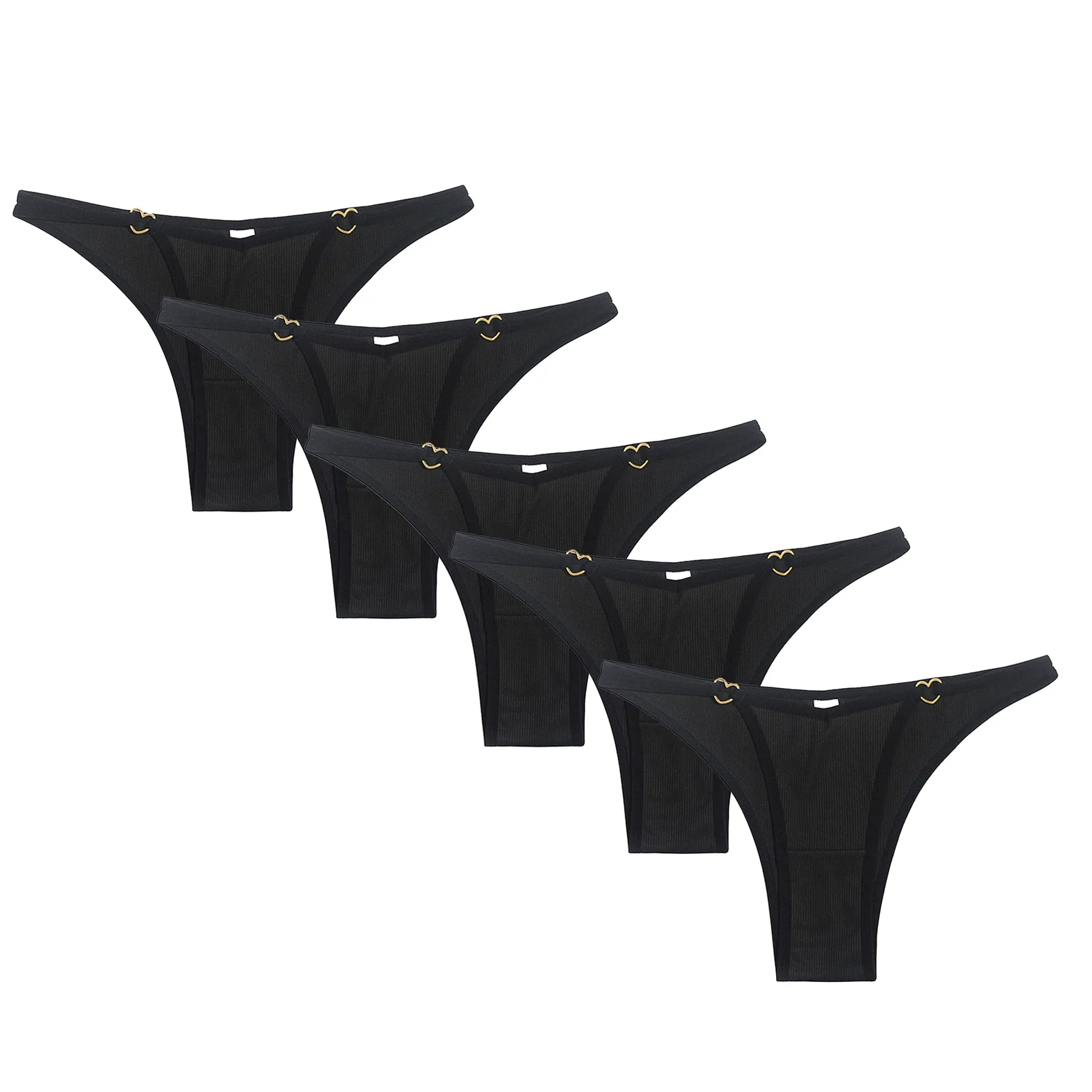 Tanga sin costuras de cintura baja para mujer Bragas espalda T de algodón elástico de color sólido ropa interior suave y transpirable