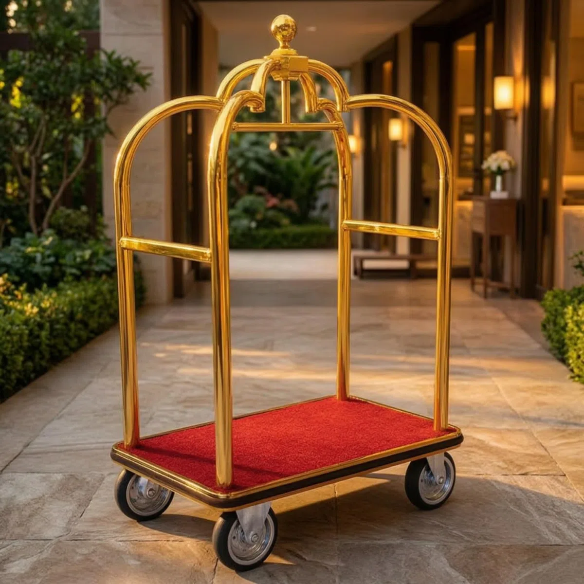 Baoblaze Carro Portaequipajes Hotel Carrito Equipaje Trole Tubo 51 Mm Construcción Sólida Alfombra para Maletas Ruedas Giratorias Suave Adecuado para Hoteles de Recepción Residencias