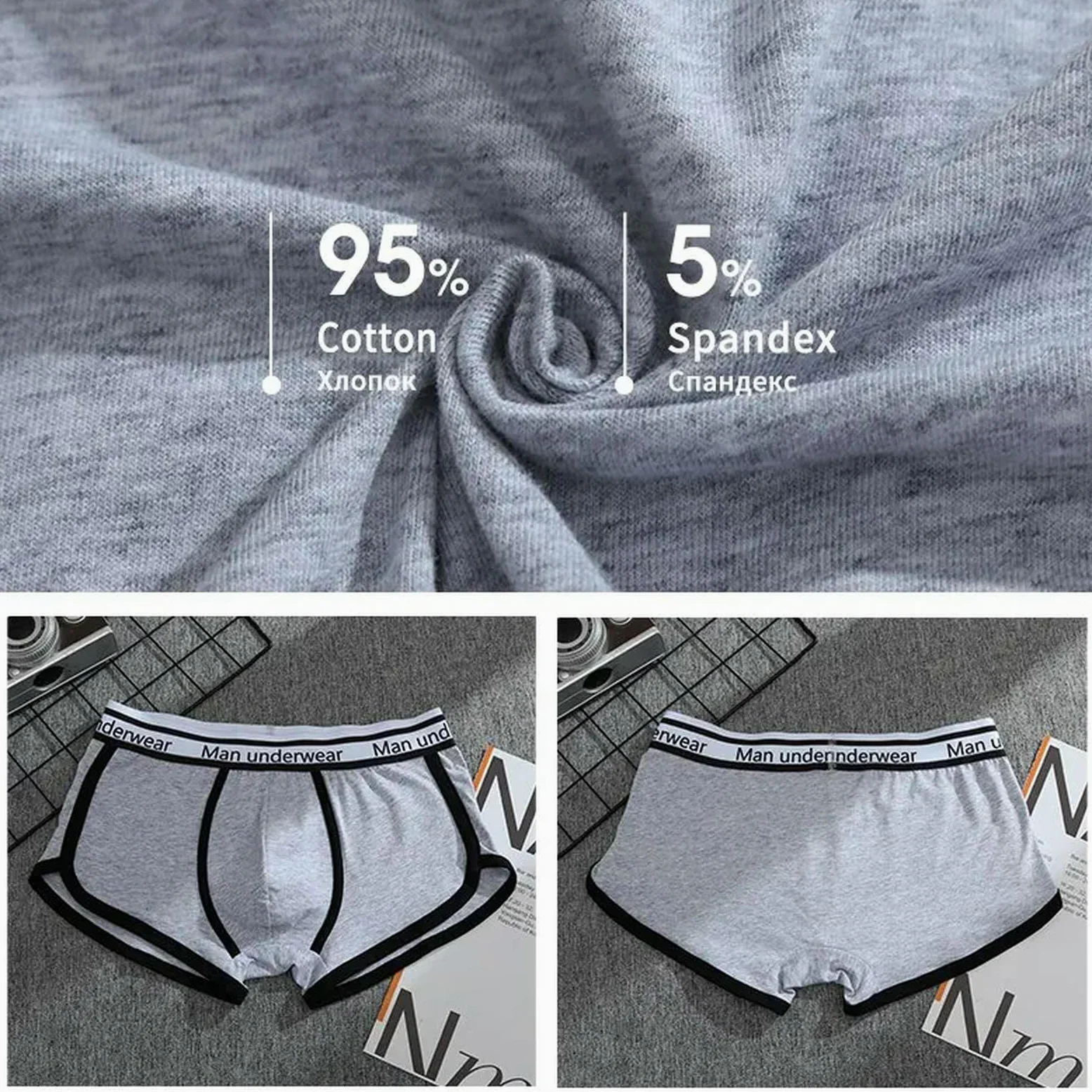 Calzoncillos tipo bóxer para hombre, 5 unidades, de algodón, suaves, para hombre, calzoncillos casuales, ropa interior para hombre, 5SE 5 Piezas, L