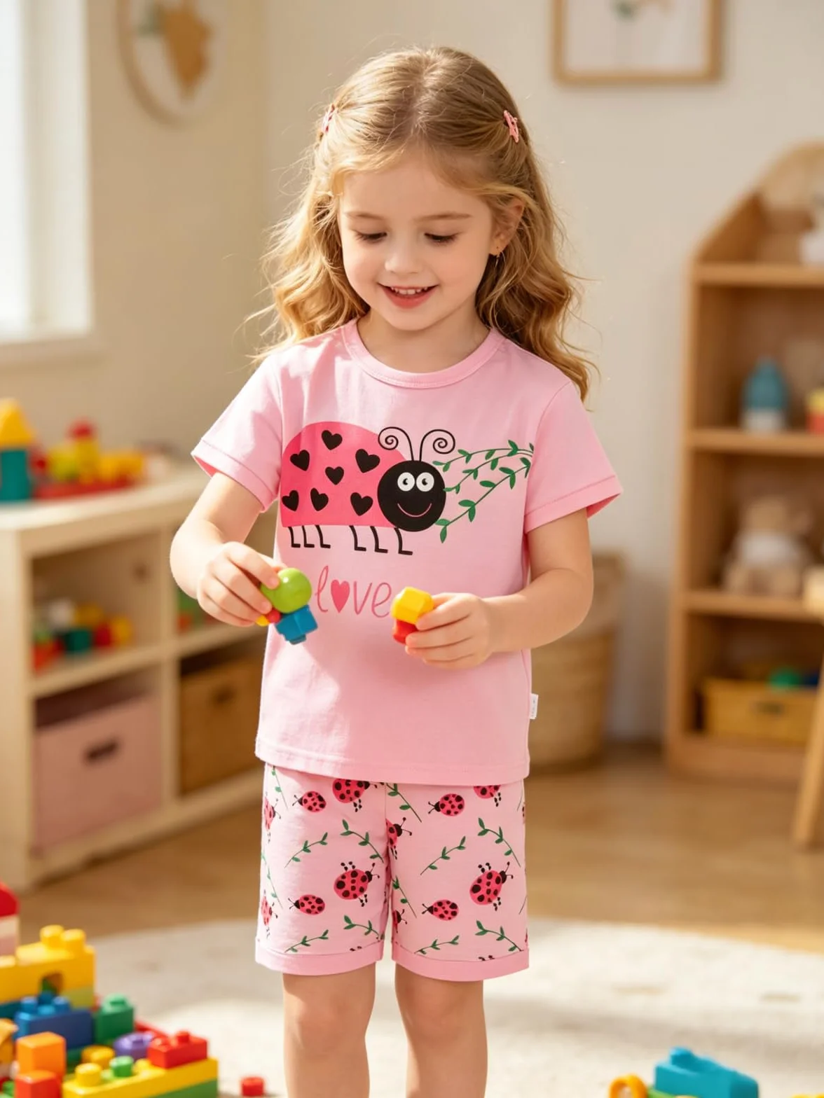 Pijamas Niña Verano Unicornio Algodon Infantil Manga Corta Ropa a Juego Conjunto Edad 1-12 Años