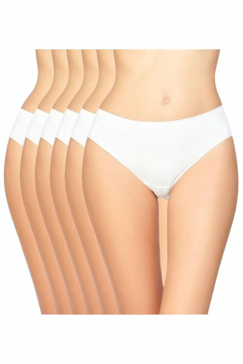 Avet Pack de 6 Bragas Midi Microfibra 32174 (FR/ES, Letras, M, Regular, Regular, Blanco)