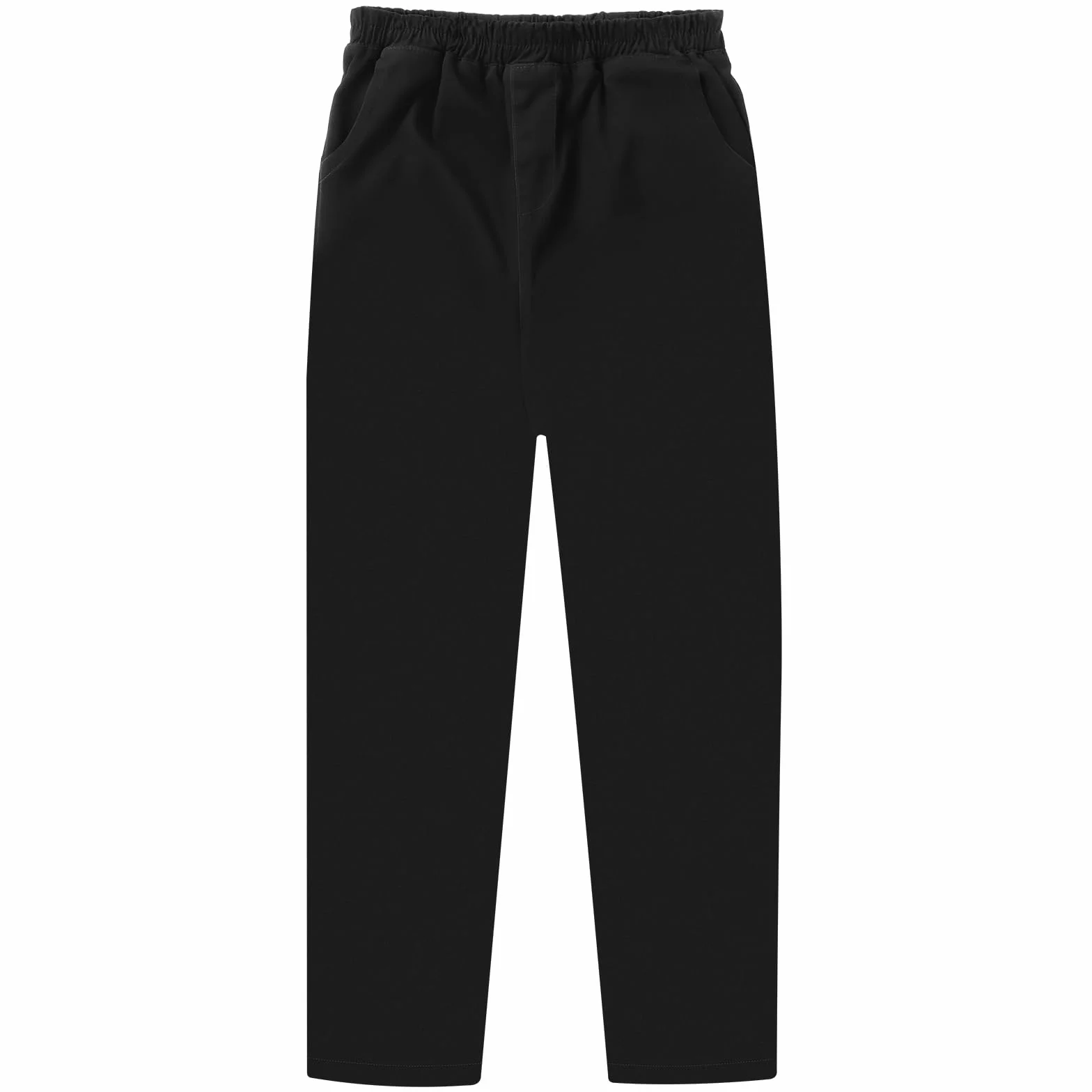 Pantalones Escolares, Pantalones Escolares Ajustados para niños, Cintura elástica, Dos Bolsillos Laterales, Negro, para Uso Diario Pantalone