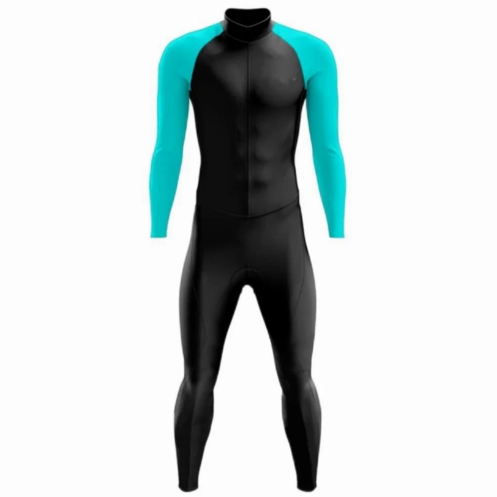 Traje de triatlón for hombre, traje de ciclismo, mono, pantalones de manga larga con bolsillos, Jersey de ciclismo de montaña, mono(04,Medium)