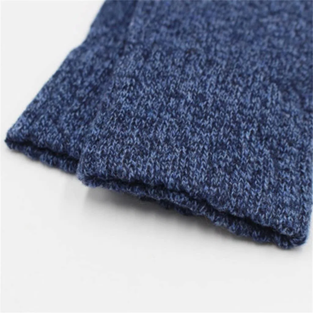 5 Pares de Invierno de los Hombres Calcetines de Lana Caliente de los Hombres Paquete de Color sólido Harajuku Retro Grueso Terry Cashmere Sock (Color: 5 Pares Tamaño: Un tamaño)
