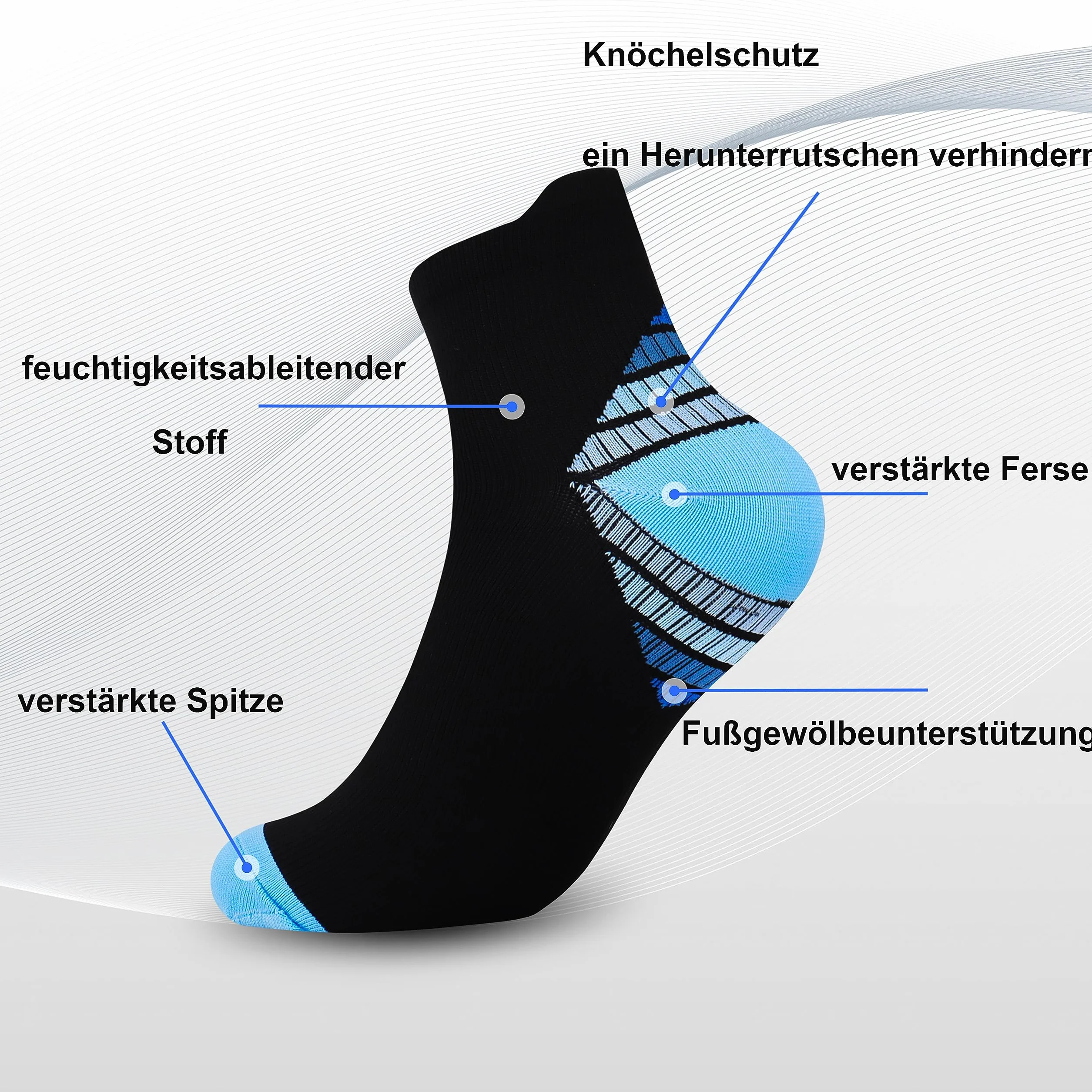 Jeasona calcetines de compresión para mujeres/hombres 10 pares deportes senderismo jogging correr