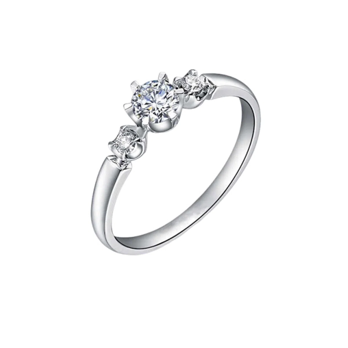 Anillo de novia, alianzas de boda a juego con diamantes de oro blanco y conjuntos de joyas Pt950 para mujer