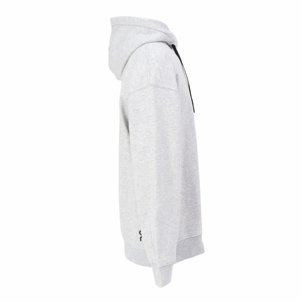 On Sudadera Gris Running Club Hoodie Crater de Corte Holgado