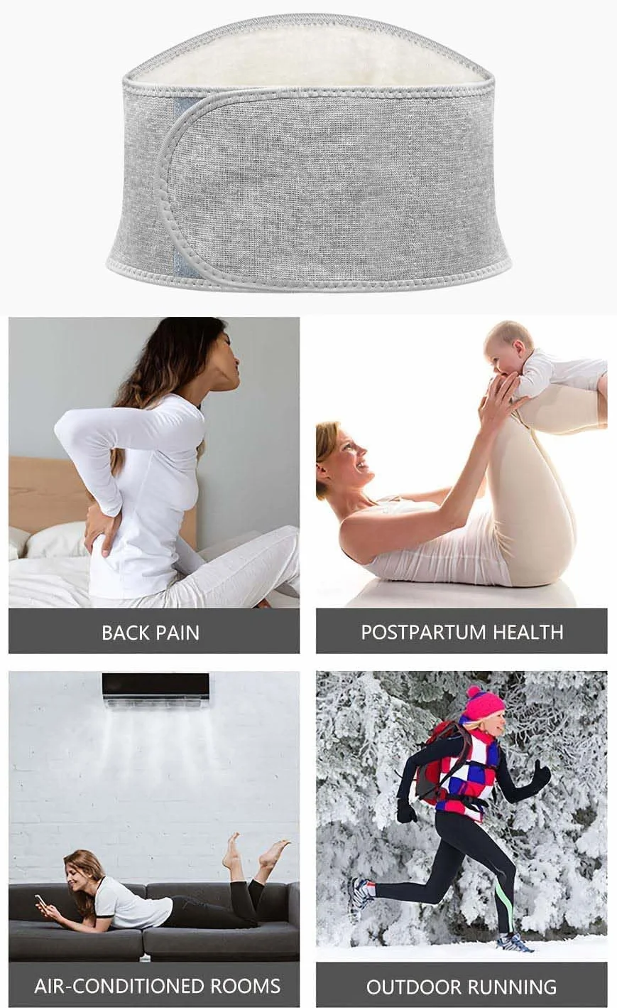 Winter Warmer Rückengurt,Calentador de espalda,Cinturón Lumbar de Peluche,Cinturón de soporte lumbar para mujer,cinturón de apoyo lumbar,cintura de apoyo caliente,Unisex Wärmegürtel (L) Weiß