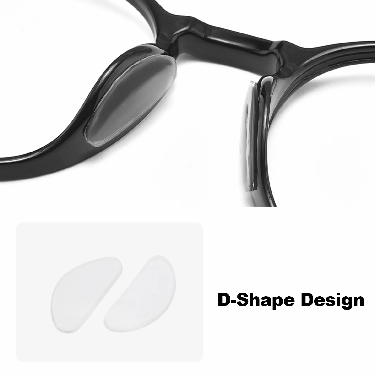 Almohadillas de Nariz para Lentes de Silicona 1mm Antideslizantes Transparentes 10 Pares