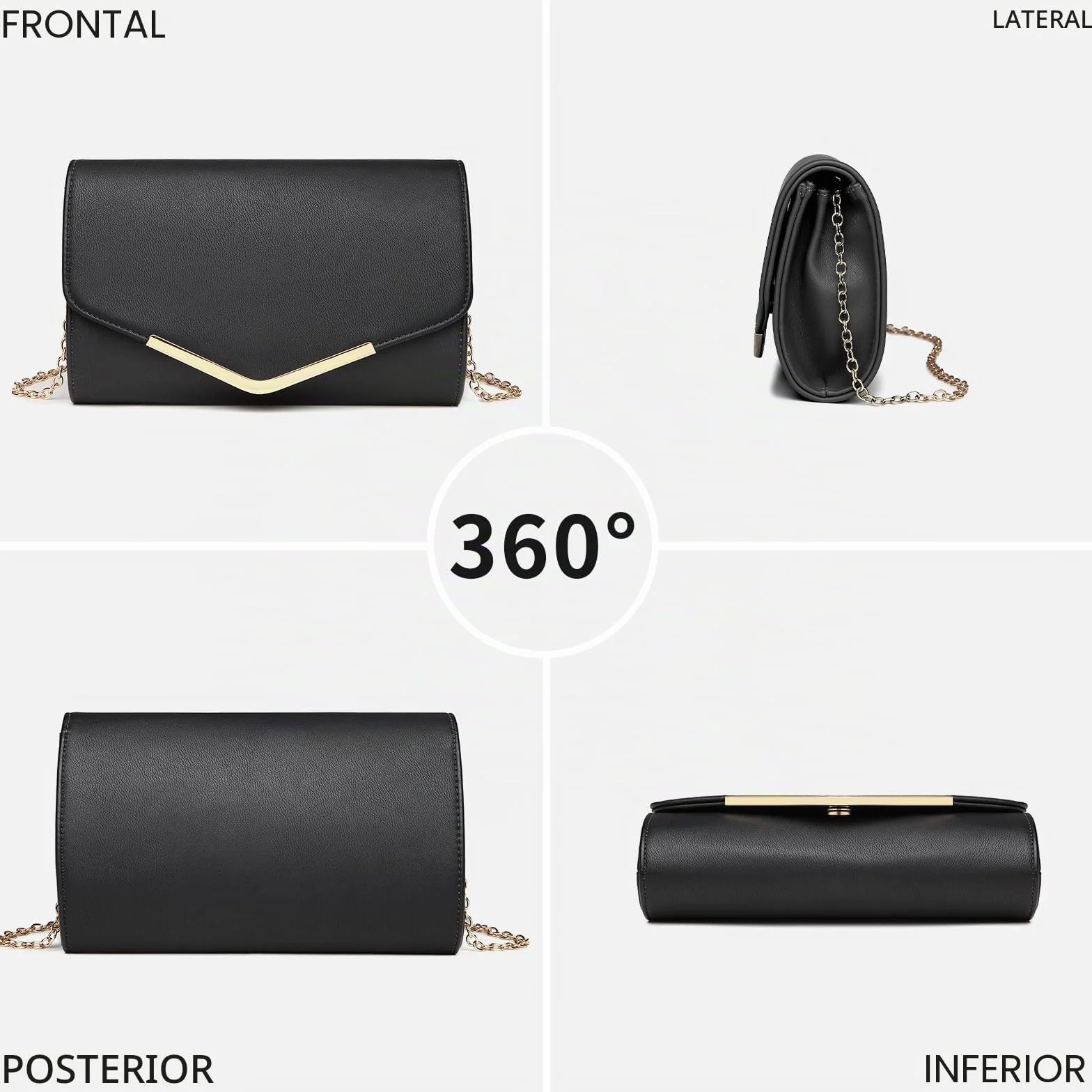 Miss Lulu Bolso Mujer Bandolera Pequeño, Clutch para Fiesta - Ideal para Fiestas y Movilidad Diaria - Con Espacio Especial para Teléfono - Duradero y Estiloso