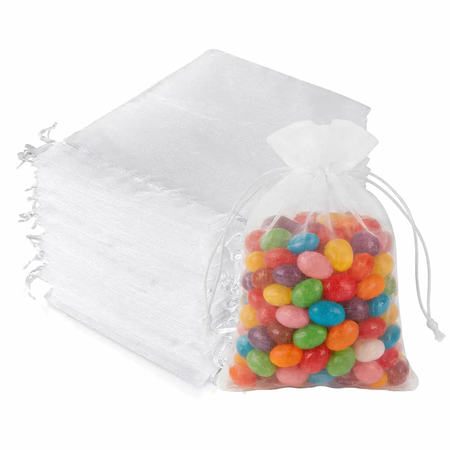 100 Piezas Bolsas de Organza 10x15cm Bolsas de Organza Pequeñas para Joyas Festivales Boda Dulces Regalos