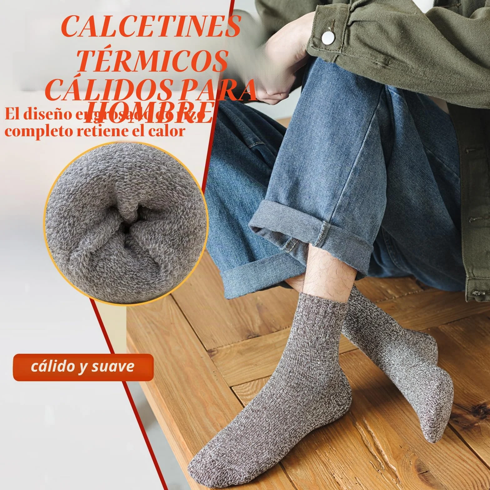 VoJoPi Calcetines Térmicos Hombre, 5 Pares Calcetines Hombre Invierno con Rizo Suave, Cómodos y Transpirables para Senderismo Running Esquiar Deportes, Talla 39-45