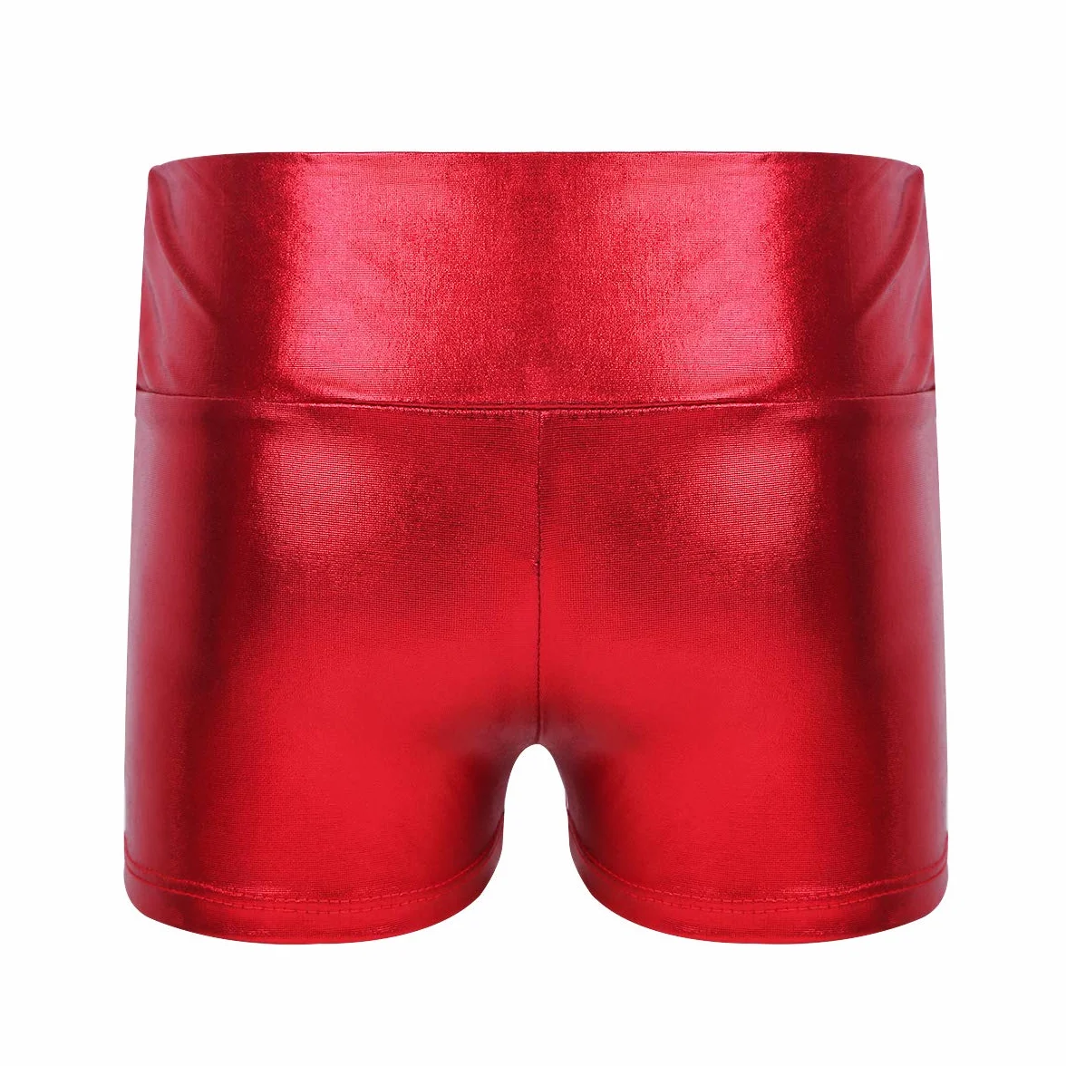 ranrann Pantalones Cortos Deportivos de Danza para Niña Shorts de Charol Metálico Cintura Alta Elástico Bóxer de Baile Yoga Gimnasia Fitness Hot Pants