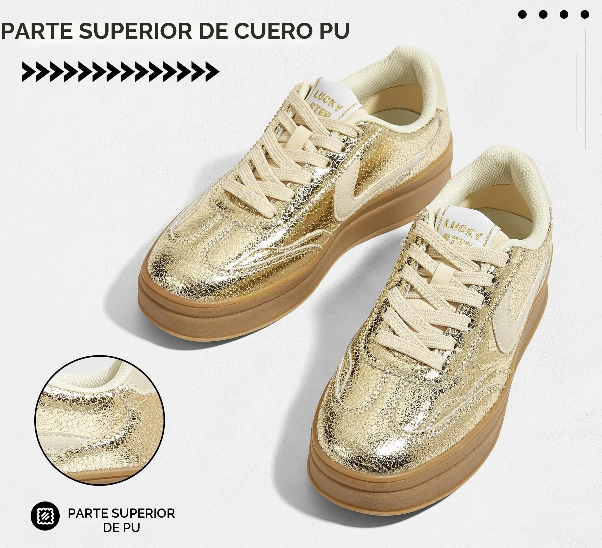 LUCKY STEP Zapatillas de Plataforma para Mujer – Retro, Casuales, Cómodas, Zapatos de Caminar, Suela Gruesa, Elegantes, Clásicas, Tenis