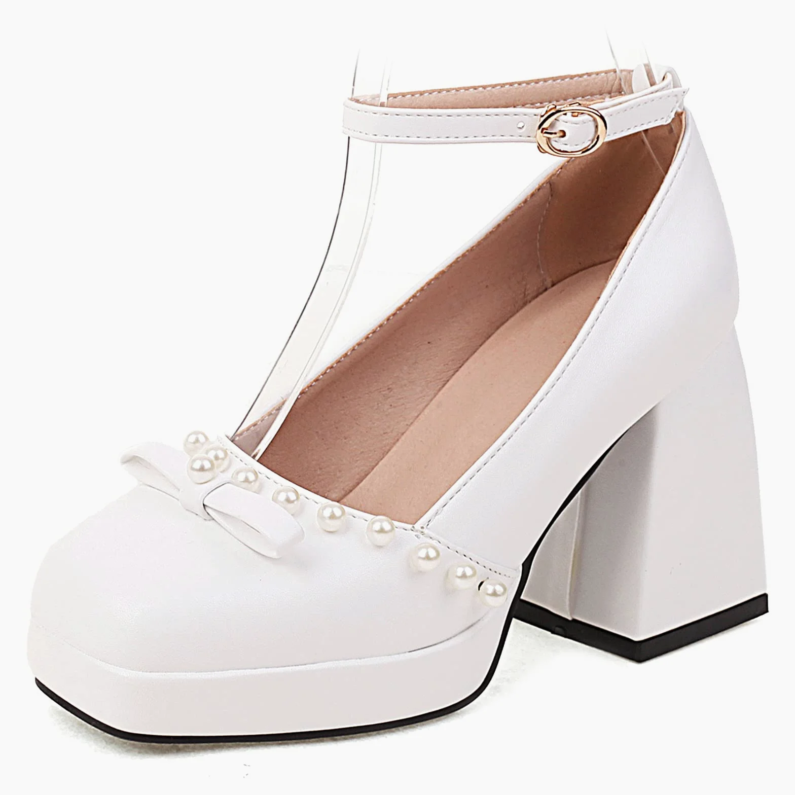 Lizoleor Zapatos Tacon Grueso Plataforma Correa Tobillo Señora Fiesta Stylish