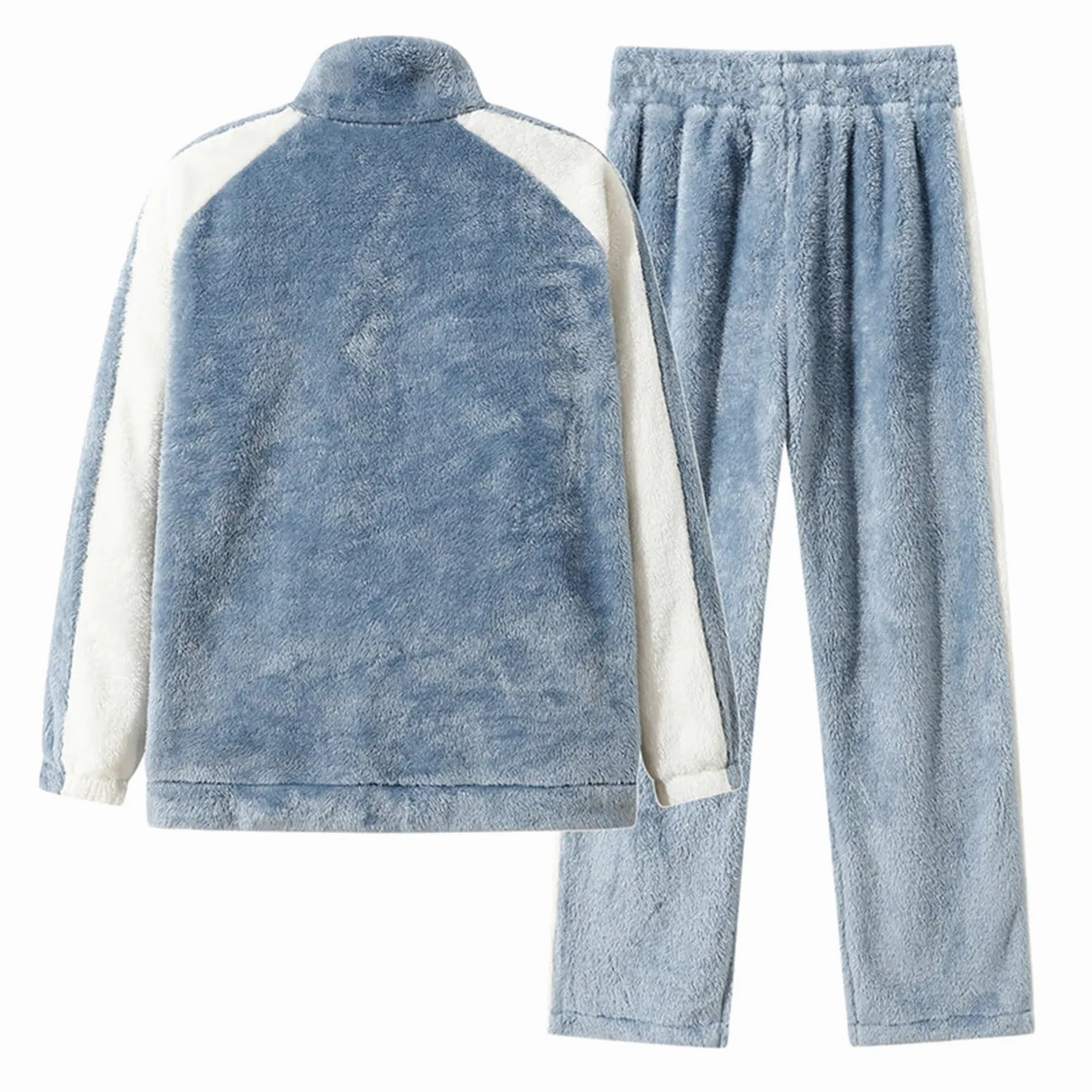 Pijama para hombre largo de invierno de forro polar, pijamas de dos piezas, ropa de casa, traje de dormir de felpa, conjunto de pantalones de dormir de franela suave, ropa de dormir, ropa de