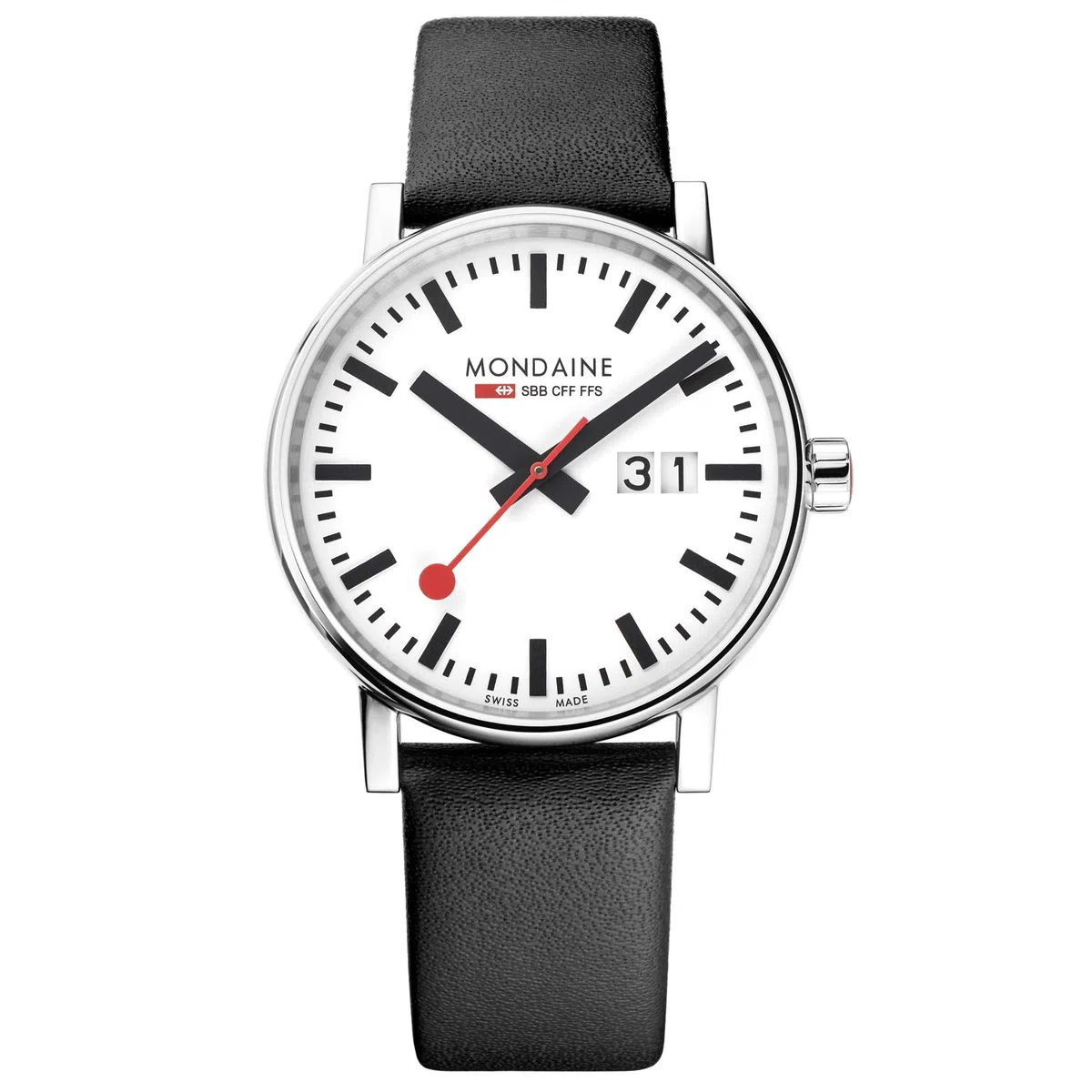 Mondaine Evo2 Reloj para Hombre Analógico de Cuarzo con Brazalete de Piel de Vaca MSE.40210.LB