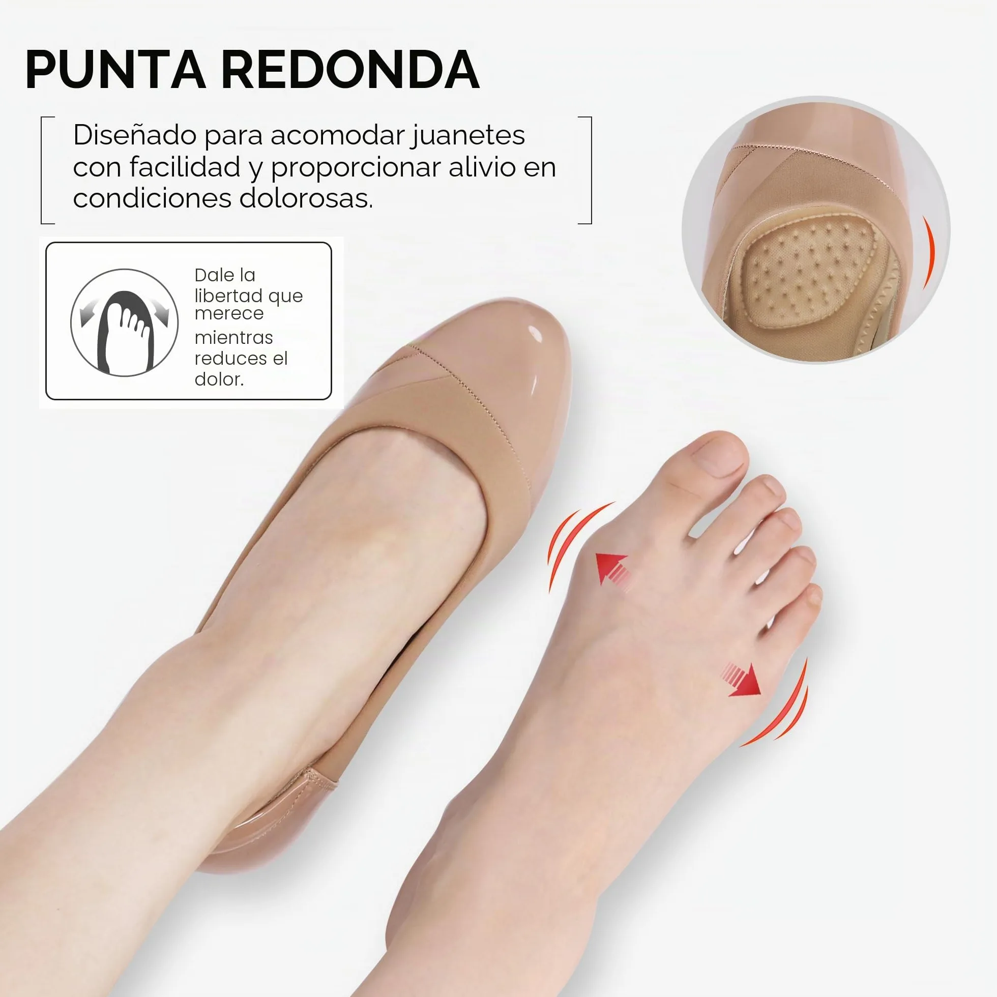 Ortho+rest Zapatos de Vestir para Mujeres con juanetes Tacón bajo ortopédico Slip on Mocasines Ortopédicos Bombas (39,Beige)