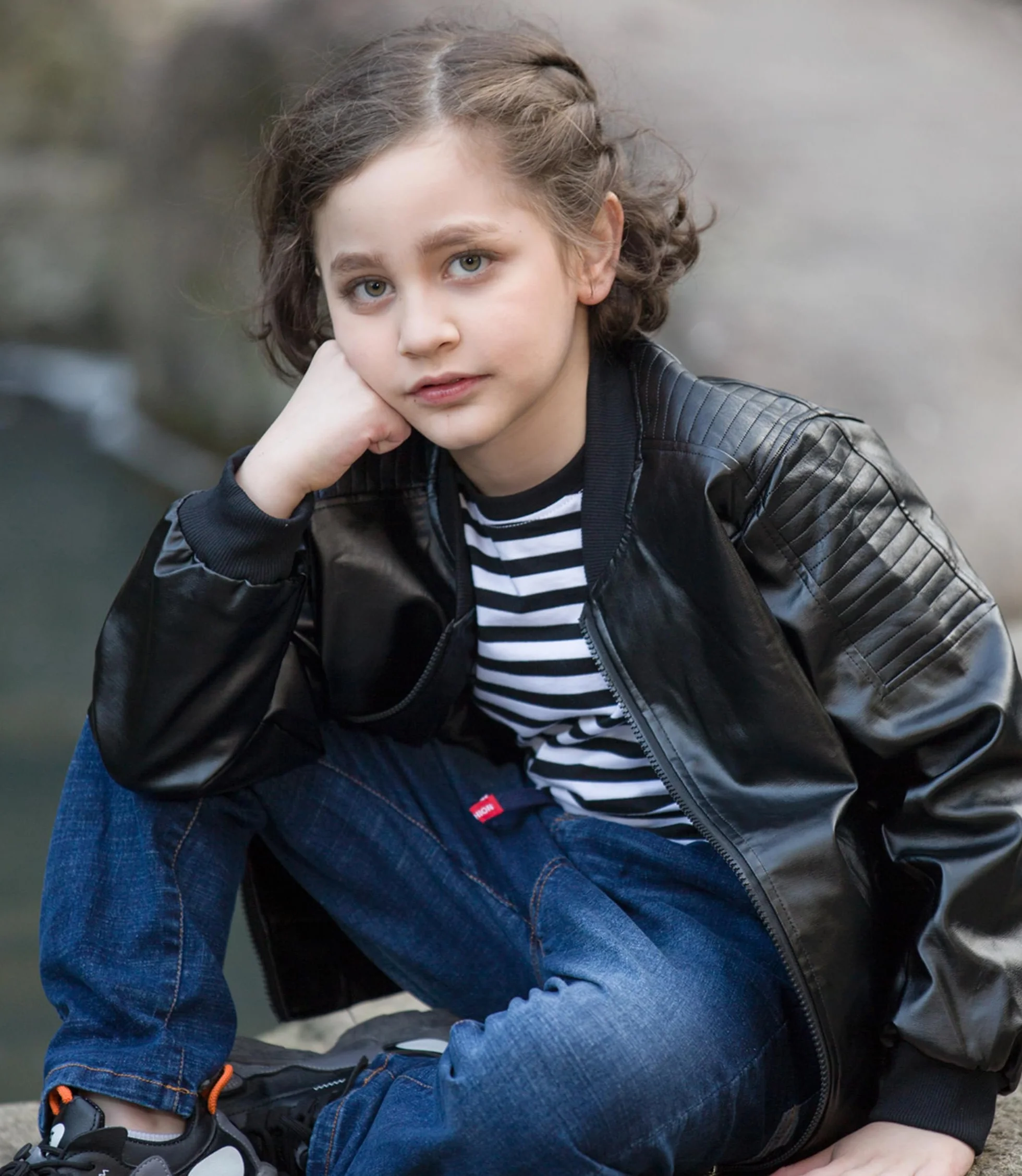 Chaqueta de Imitación Cuero para Niños - Cazadora Bomber de Piel Sintética
