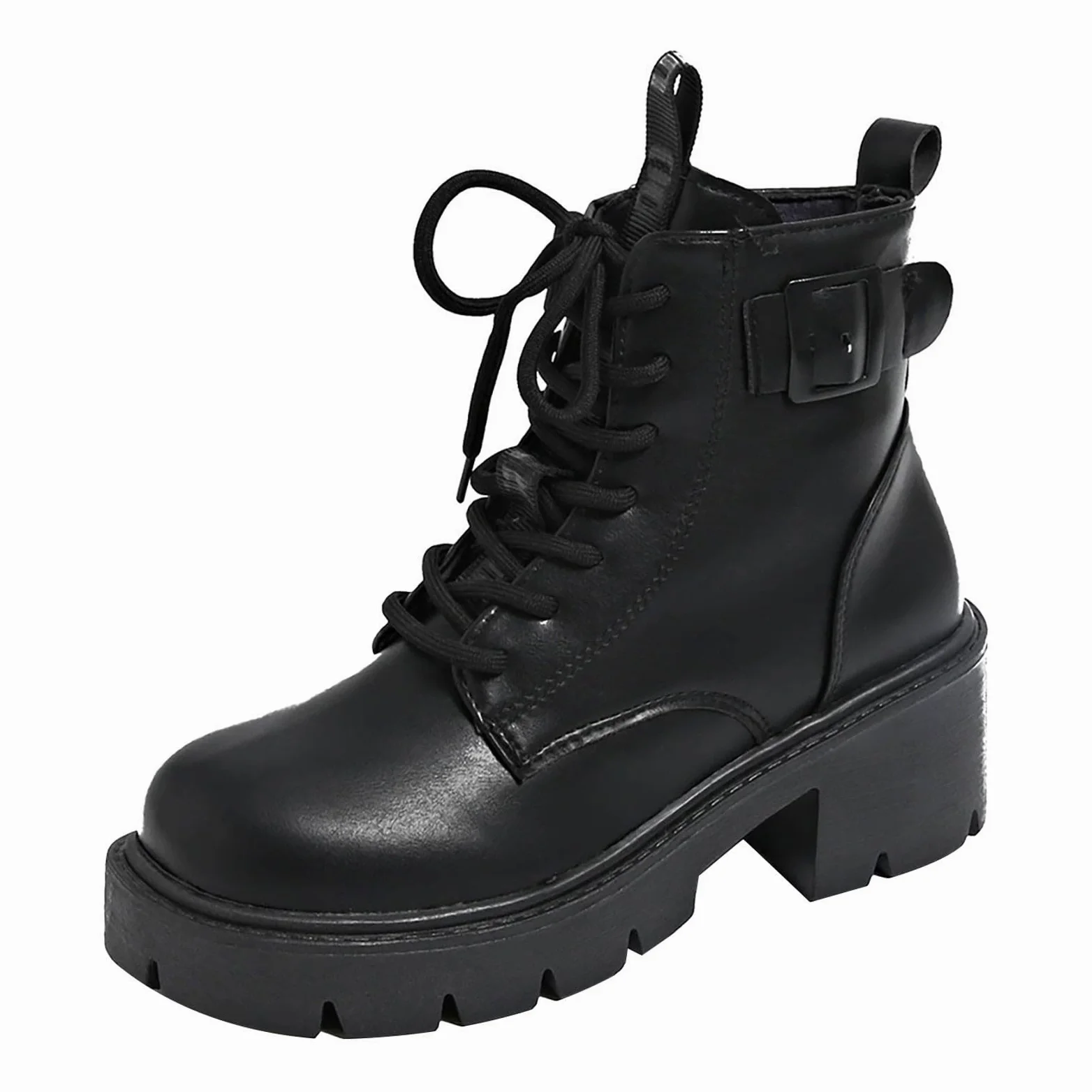 Genérico Botines Mujer Vestir Cordones Plataforma Botas Punta Redonda Elegantes Zapatos Suaves y Cómodos Caminar Bota Informales Antideslizantes Botin para Otoño Invierno Trabajo Paseo y Uso Diario