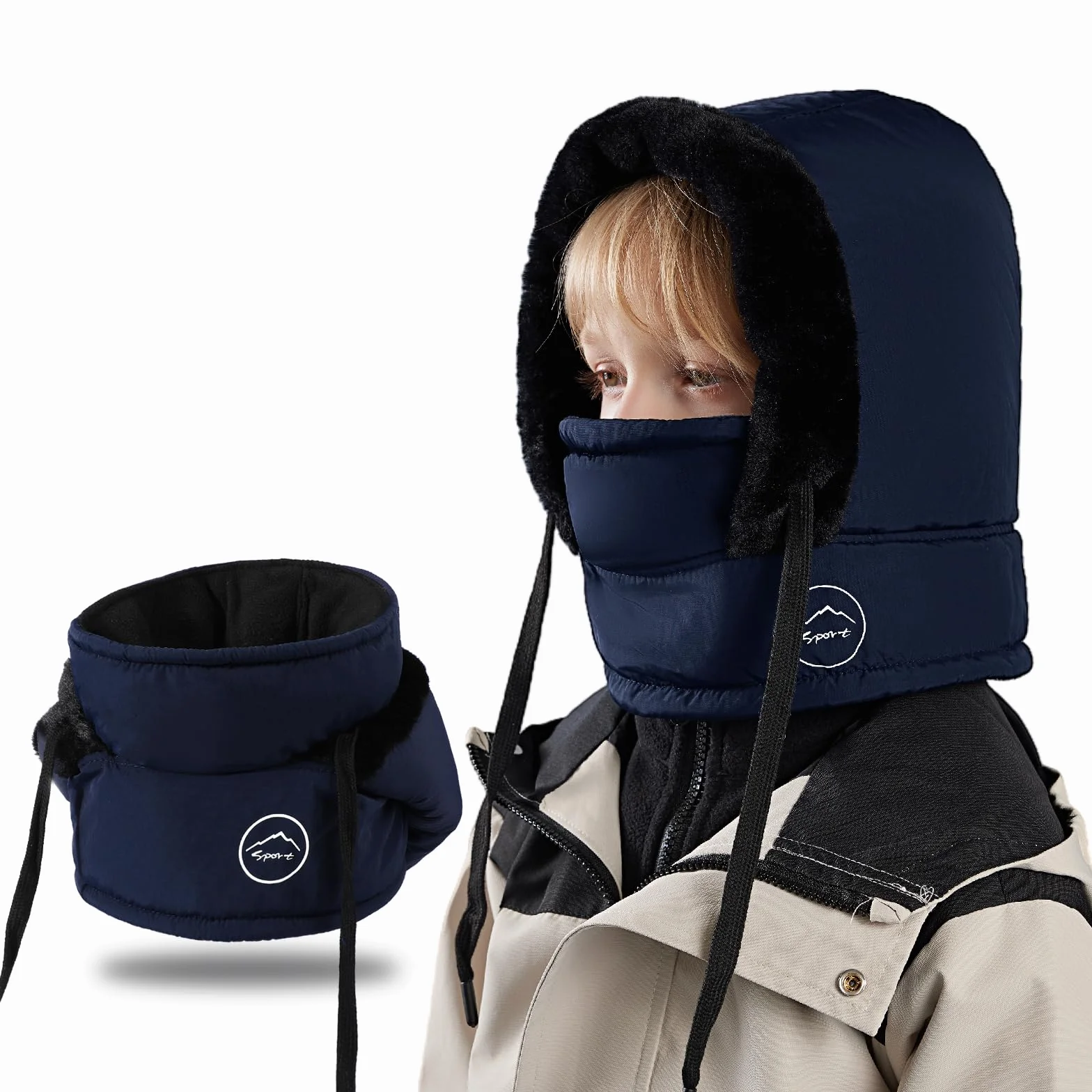 TAGVO Pasamontañas Invierno Niños Multifuncional Cortaviento Gorro Forro Polar Esquí Ciclismo Calentador Cuello