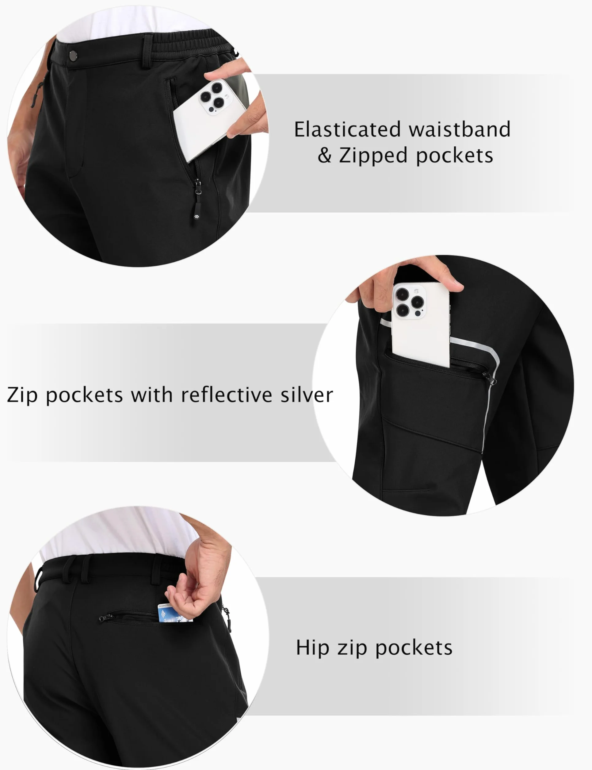 MoFiz Pantalones de Nieve Impermeables Montaña Softshell Invierno Trekking