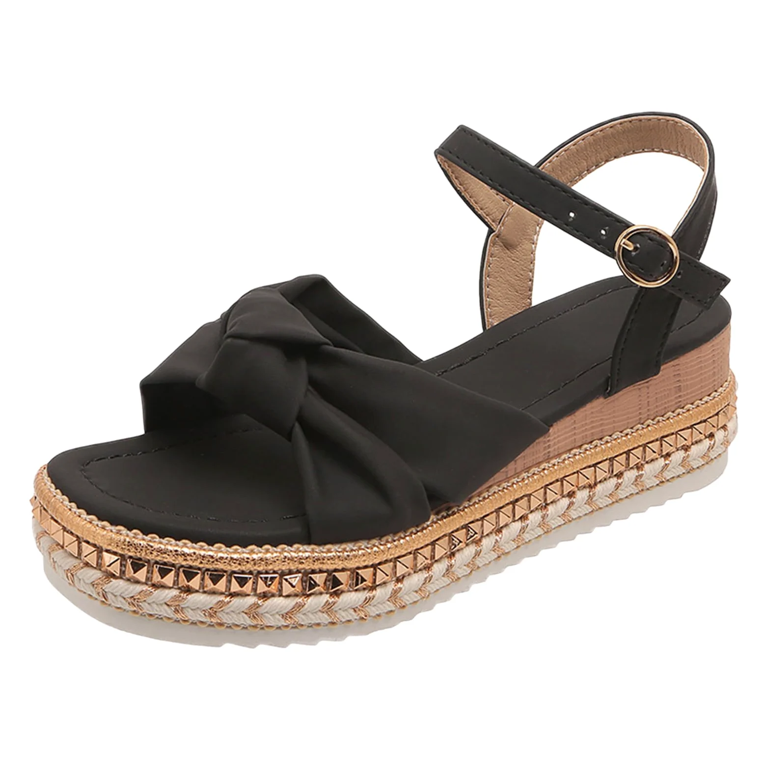 Genérico Sandalias Cós De Verano Para Mujer Sandaliasde Verano Para Mujer, Sandalias De Cuña Ajustables Con Soporte El Del Pie Cuña Estilo Casual Elegante Con Pedrería