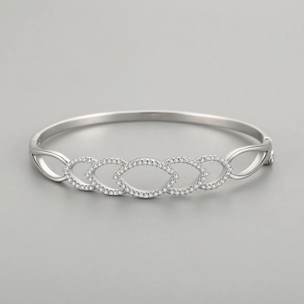 Pulseras huecas de mejor amiga para mujer con moissanita, pulseras para parejas, oro blanco de 9K/14K/18K/Pt950, 17CM, Oro blanco, Moissanite