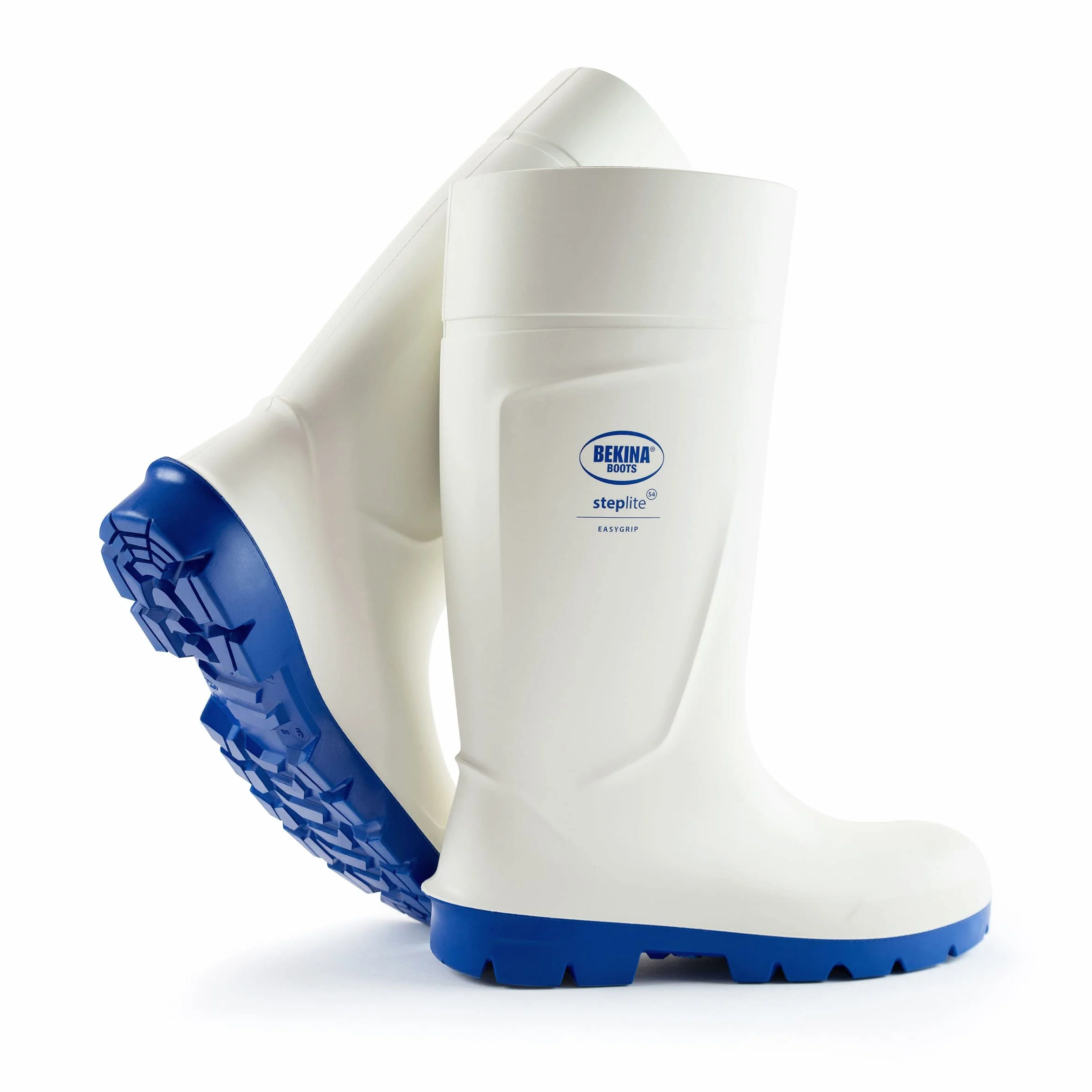 Botas de Seguridad con Puntera de Acero para la Industria alimentaria, fáciles de Limpiar y desinfectar, Incl. Suela incrustada para pies Secos, Gran Comodidad de Uso, Blanco, EU 36