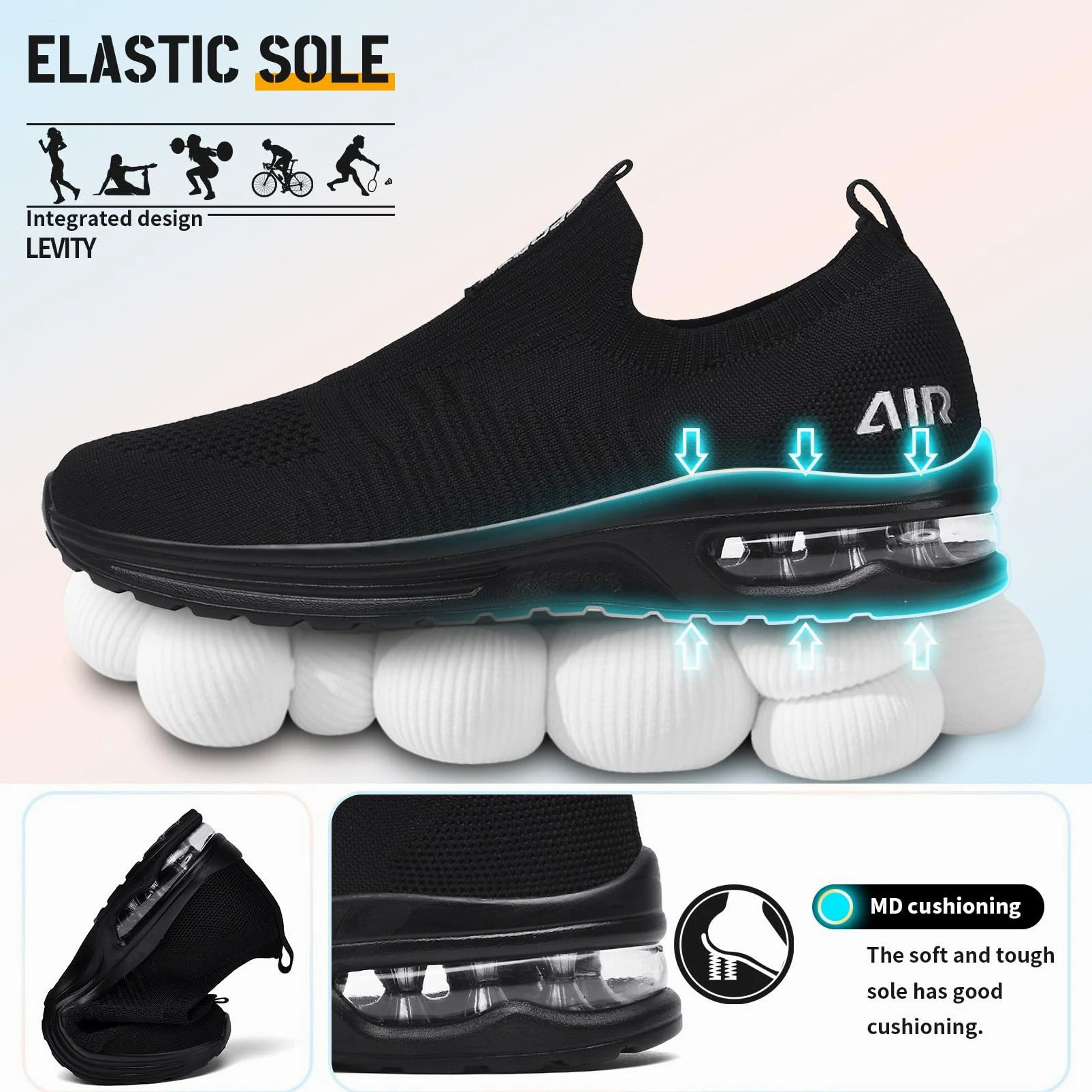 Littleplum Zapatillas deportivas para mujer, ligeras, cómodas, transpirables, de malla