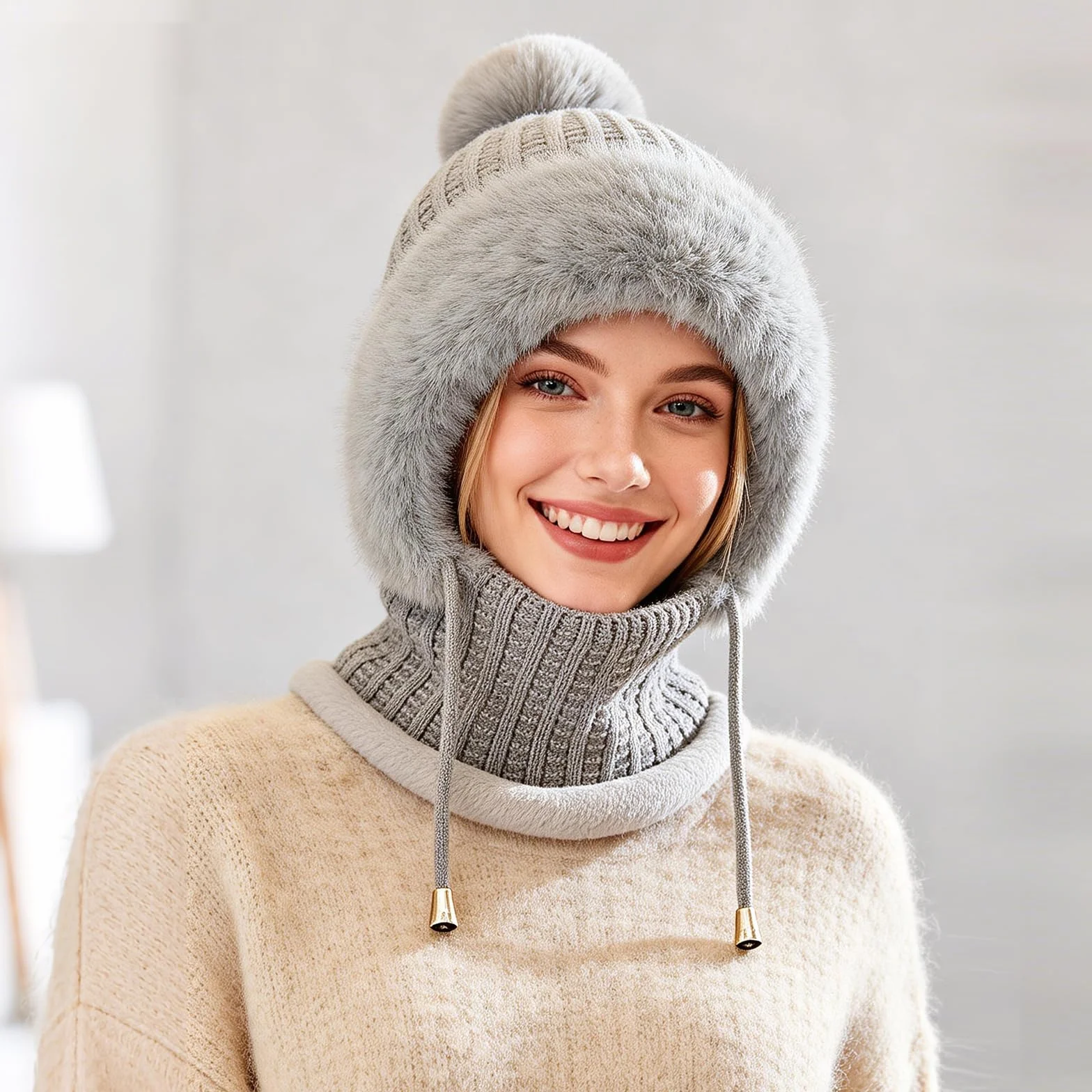 TAGVO Pasamontañas Termico para Mujer, Pasamontañas Invierno Capucha Polar Máscara de Esquí Balaclava Polar Multifuncional para Clima Frío Montaña Camping Senderismo