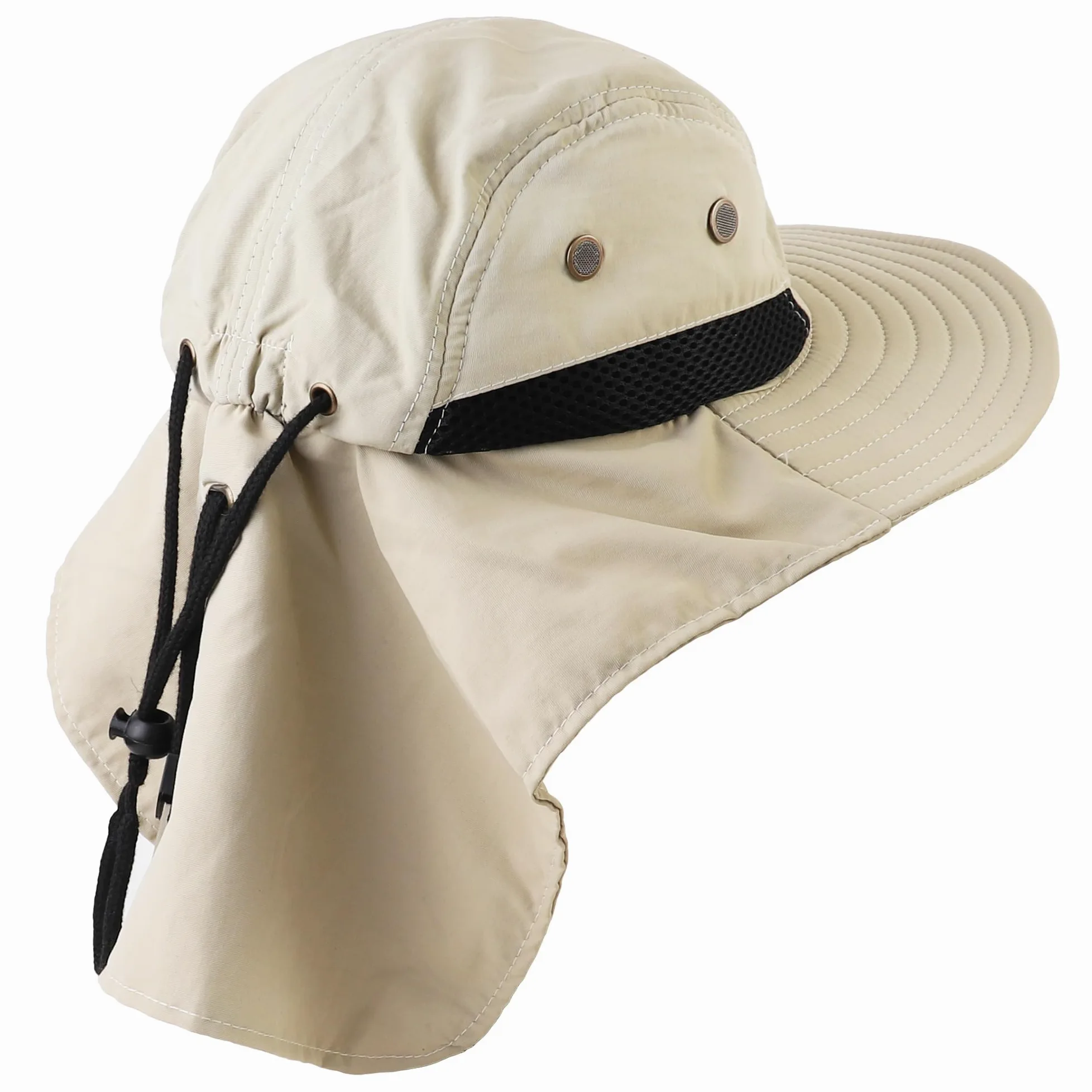 Falari Sombrero de sol para exteriores, ala ancha con solapa para el cuello, sombrero de safari, senderismo, jardinería, pesca