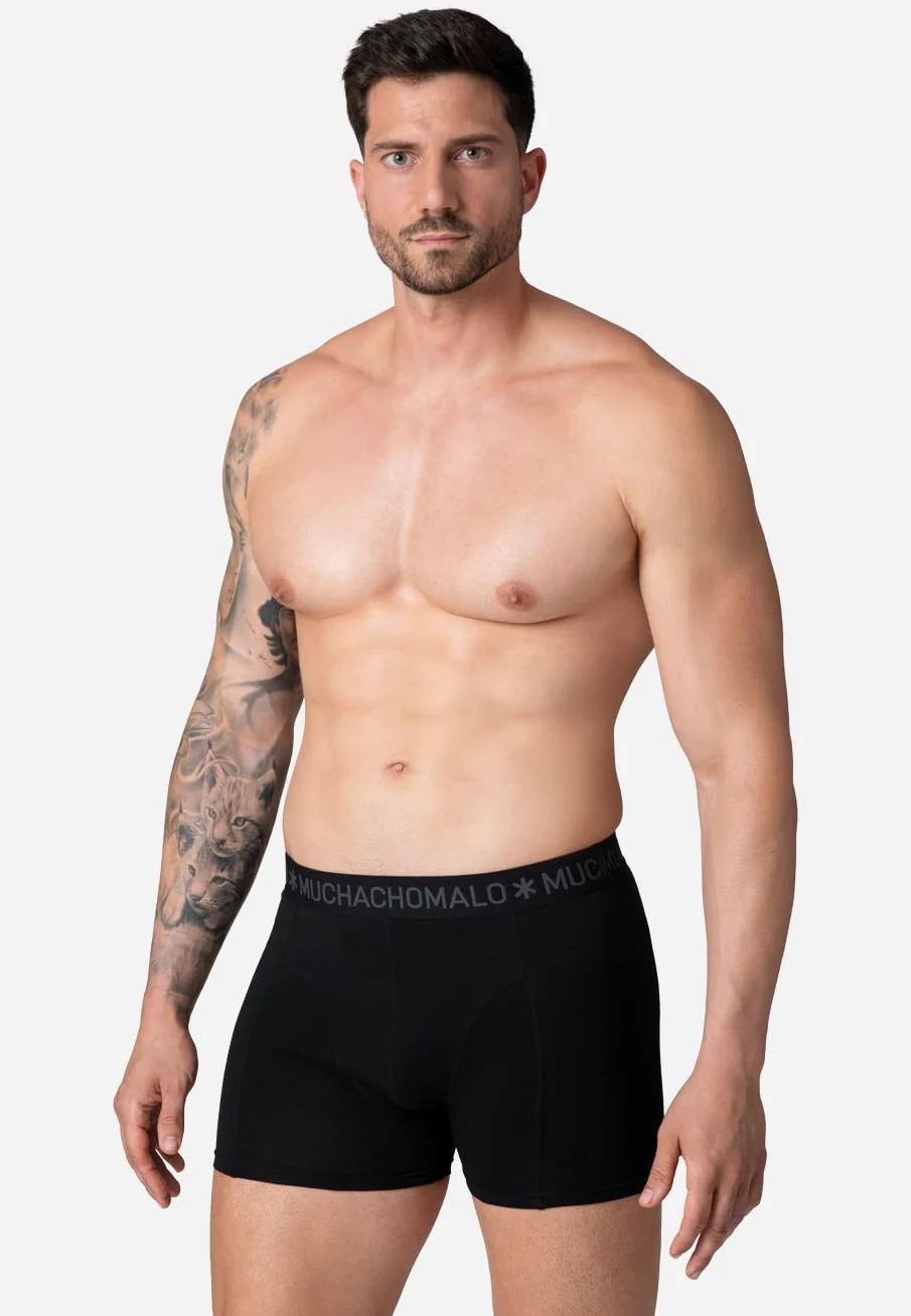 Muchachomalo Calzoncillos para Hombre, Ropa Interior Lisa de Algodón para Hombre, Pack de 2 Unidades, Bóxers Lisos de Corte Clásico con Cintura Elástica