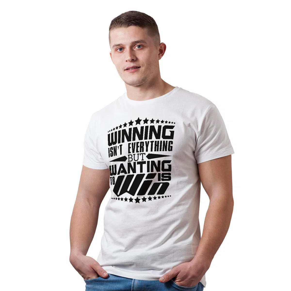 Winning Camiseta Unisex con Frase Personalizada, inspiradora para Hombres, Camiseta motivadora Positiva con Lema de motivación Gris Gris L