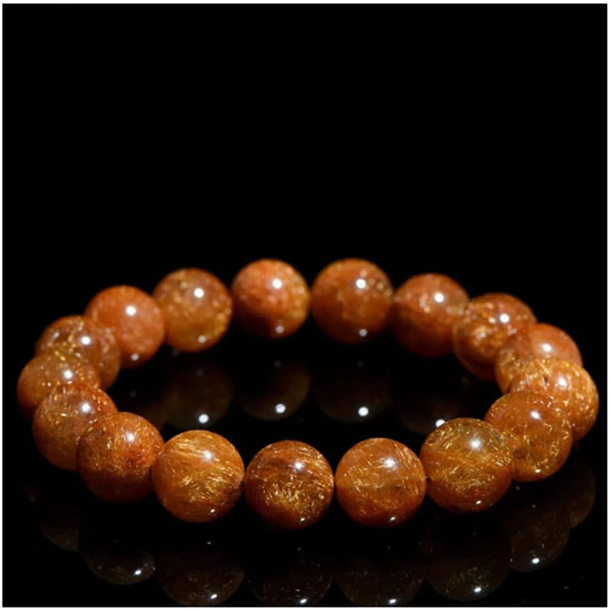 Pulsera de Cuentas de Chakras con Cristales de Piedras Preciosas, Cuentas de Cristal Natural, Cuarzo rutilado Dorado, Cuentas de Piedra Lisas Redondas pulidas, Cuentas de Piedra,6a,13MM