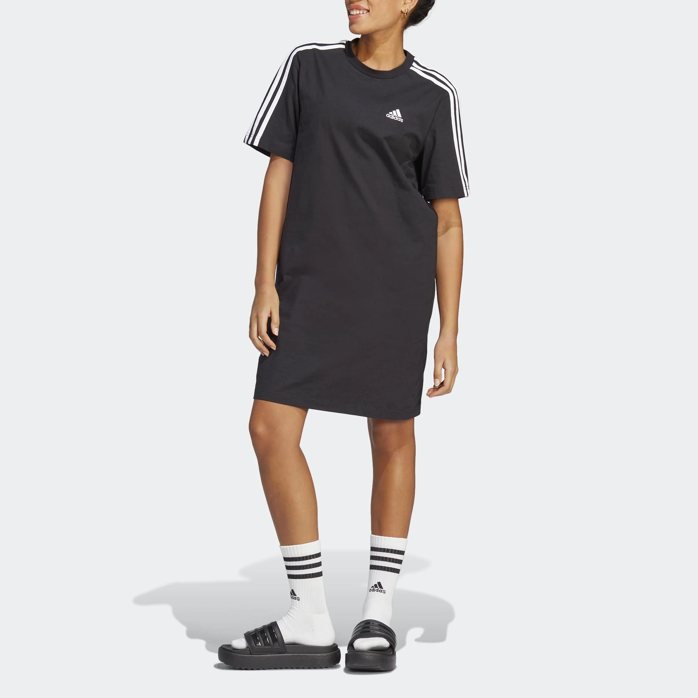 adidas Essentials Single Jersey Boyfriend 3 Bandas Vestido Camiseta