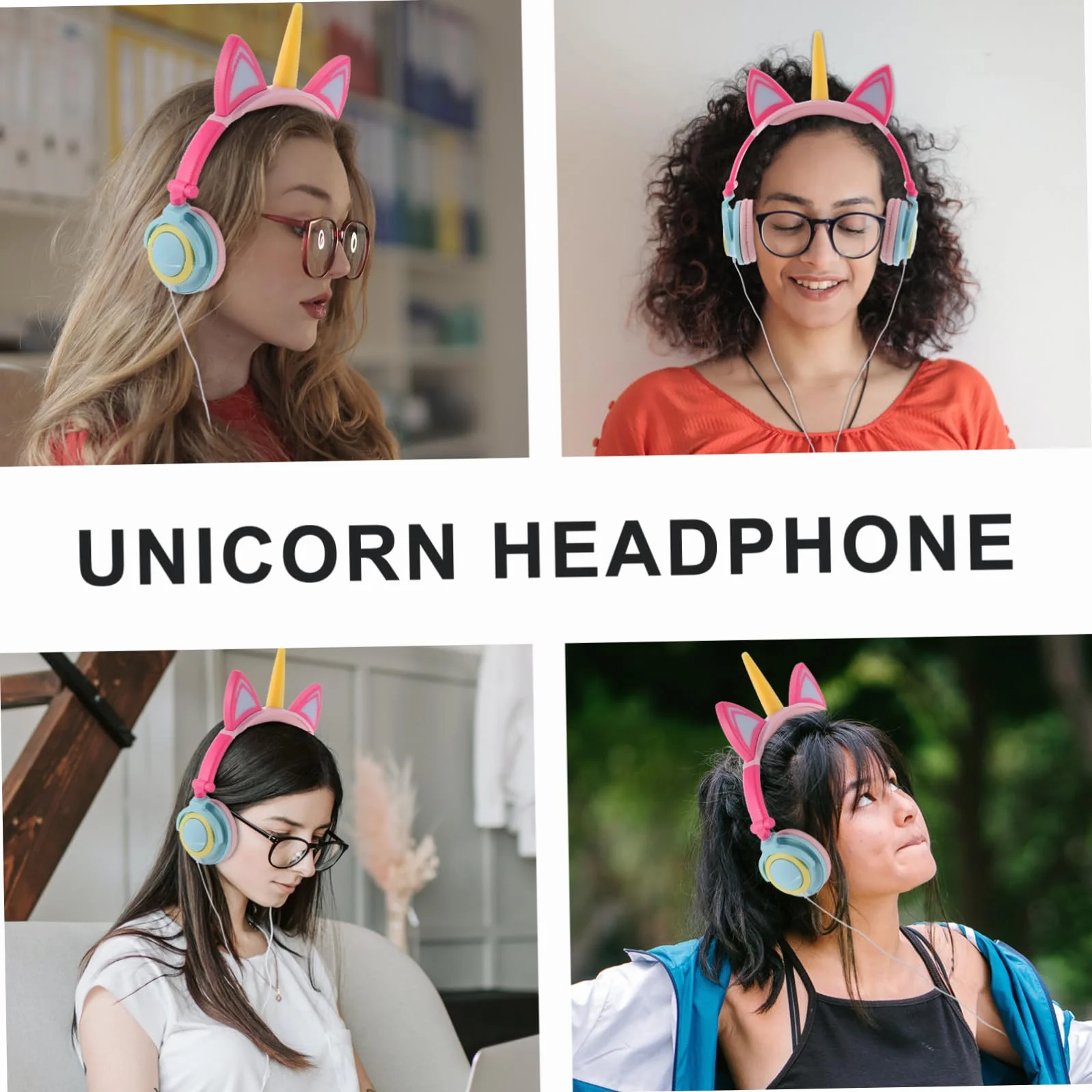 Auriculares De Unicornio Brillantes para Niñas Forma De Unicornio Fabricados Resistente para Jugar El Parque o Fiestas De Cumpleaños