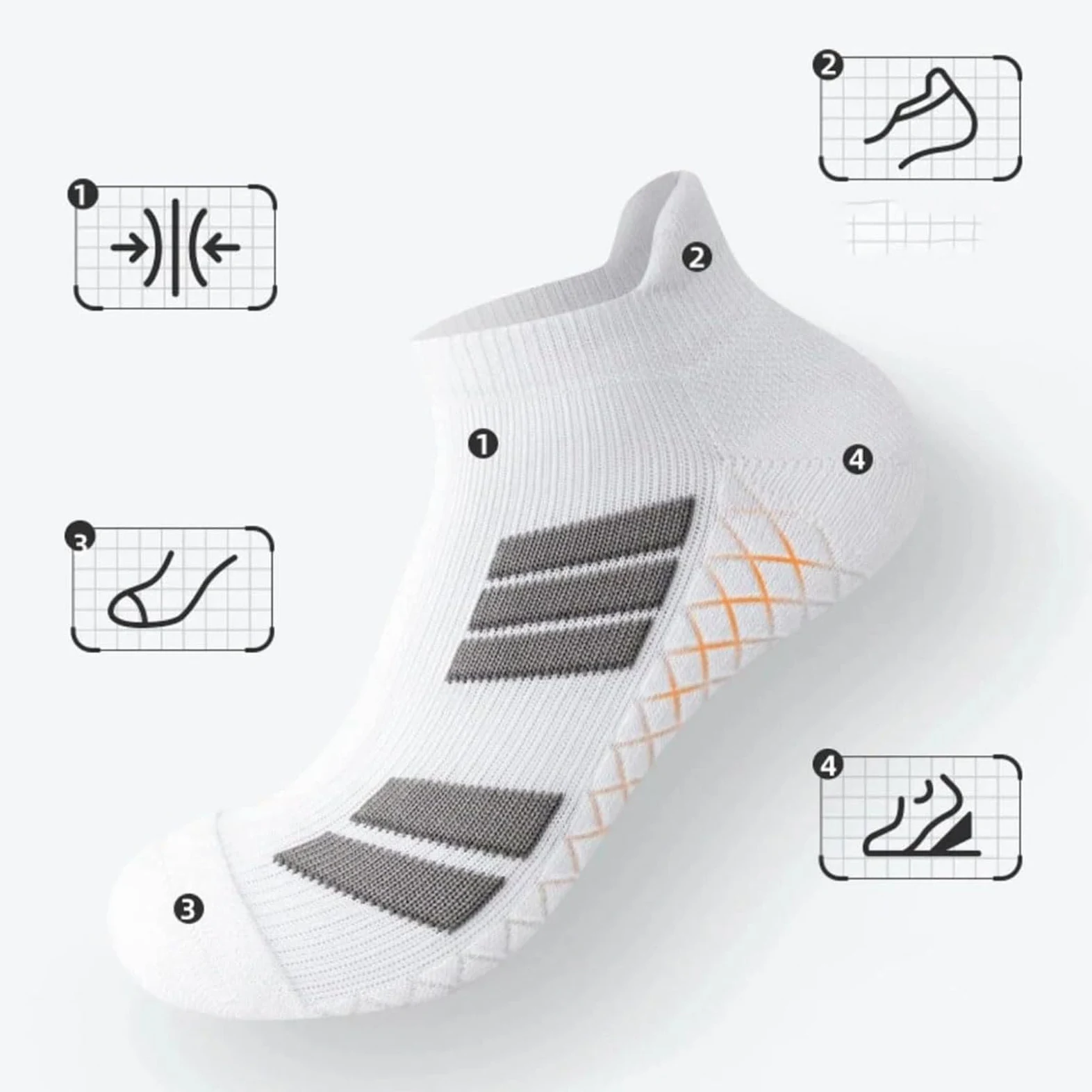 Upliftjoys - Calcetines deportivos unisex de corte bajo, transpirables, absorben el sudor, antideslizantes, gruesos, para correr y entrenar