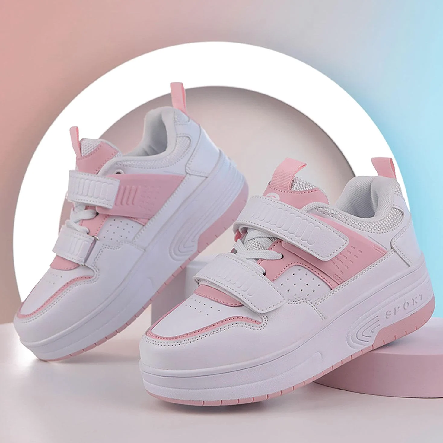 Zapatos con Ruedas para niños niña niño Patines Patines al Aire Libre Zapatillas de Deporte Zapatillas de Skate Zapatos Deportivos,Pink-38 EU