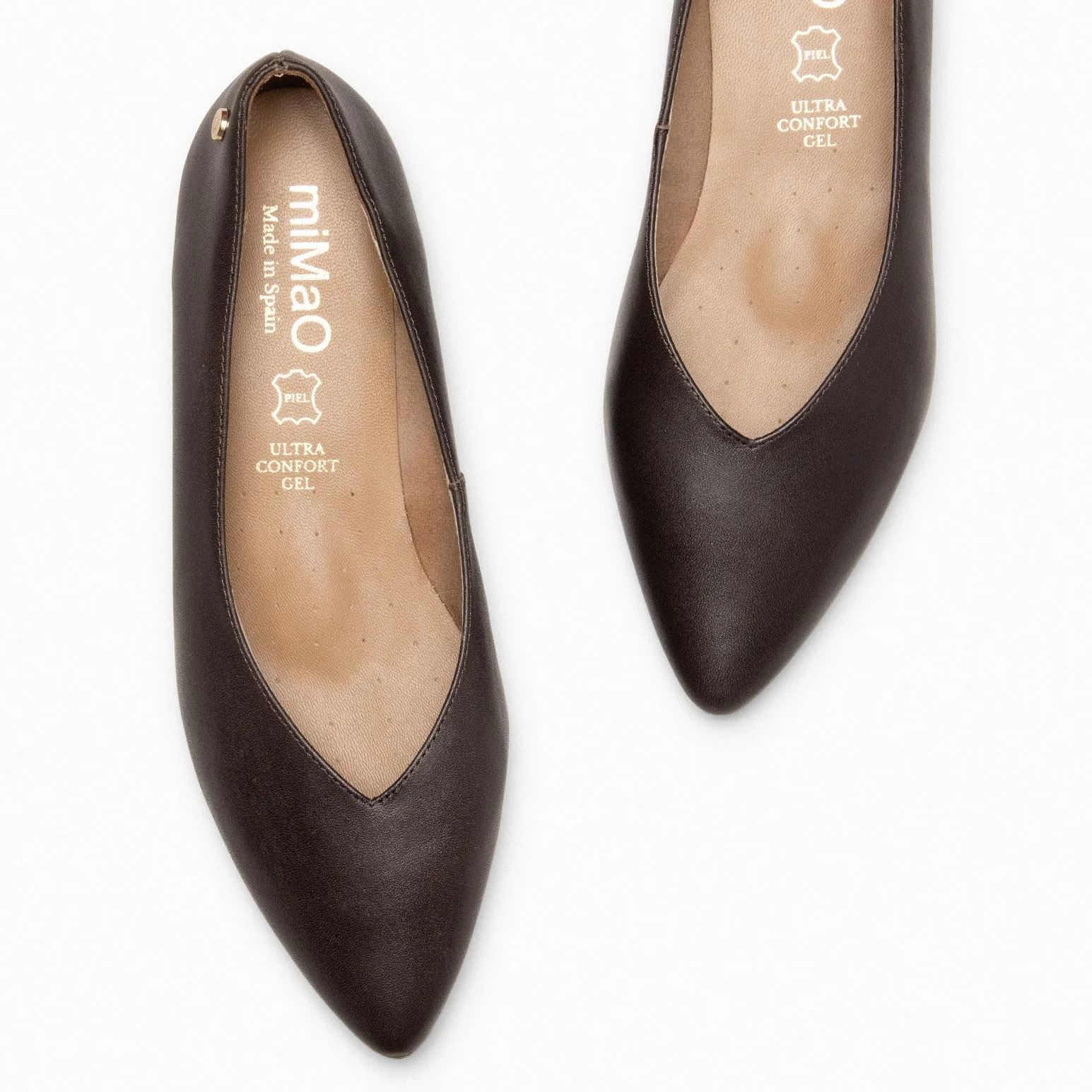 miMaO. Zapatos cómodos con cuña Interna y Plantilla de Gel para Mujer. Calzado de Piel. Hecho en España