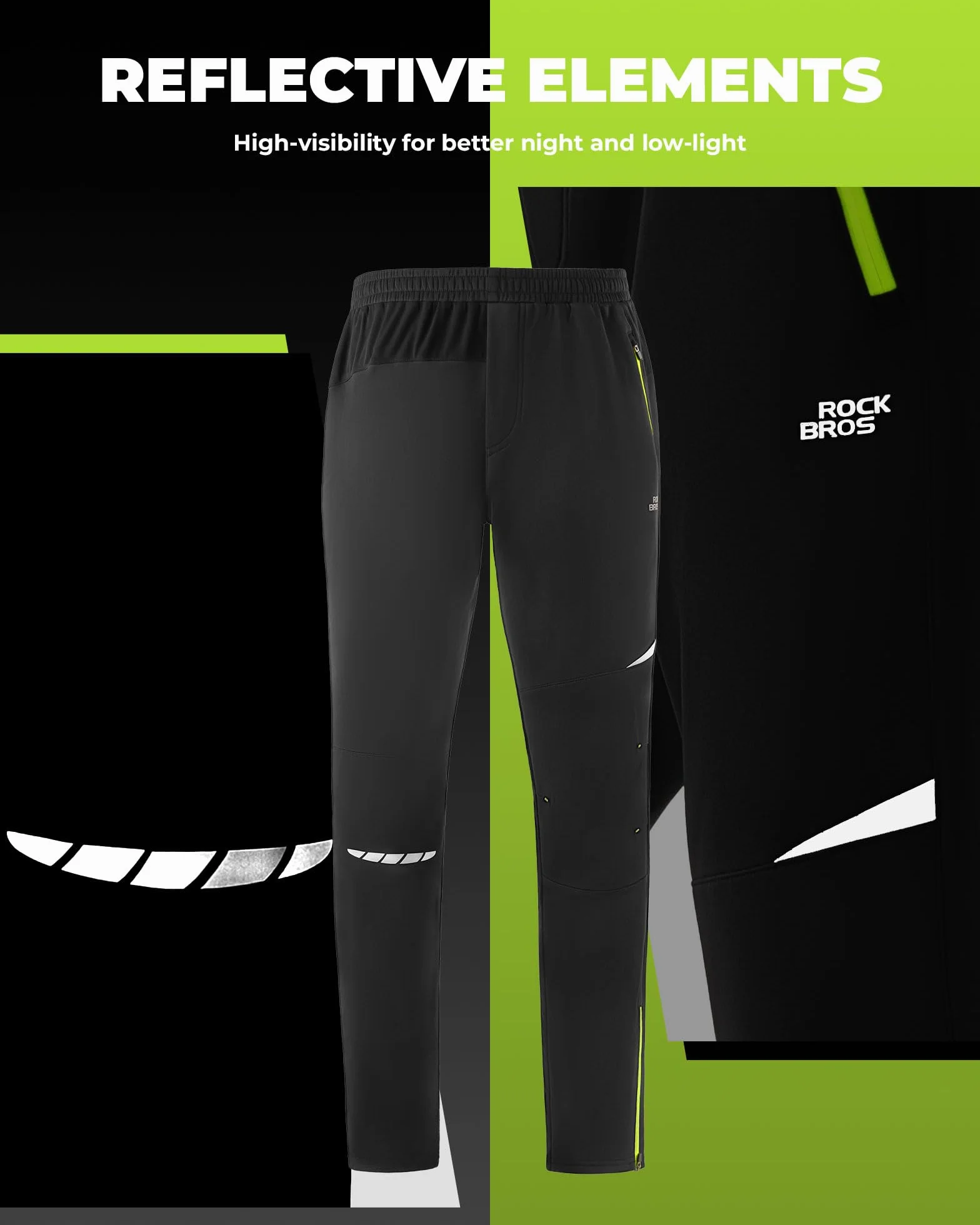 ROCKBROS Pantalón Ciclismo Hombre Invierno Polar Abrigo a Prueba de Viento Térmico