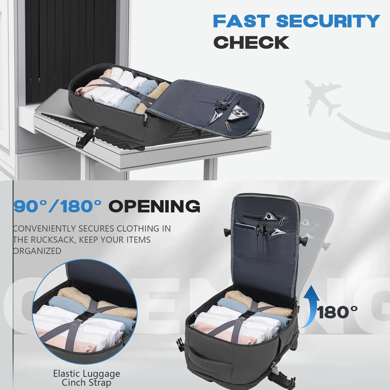 Xkdoai Mochila 40x30x20 Mochila Viaje Cabina Avion para Ryanair Wizz Air Easyjet Equipaje de Mano Bolsa Antirrobo Resistente Al Agua