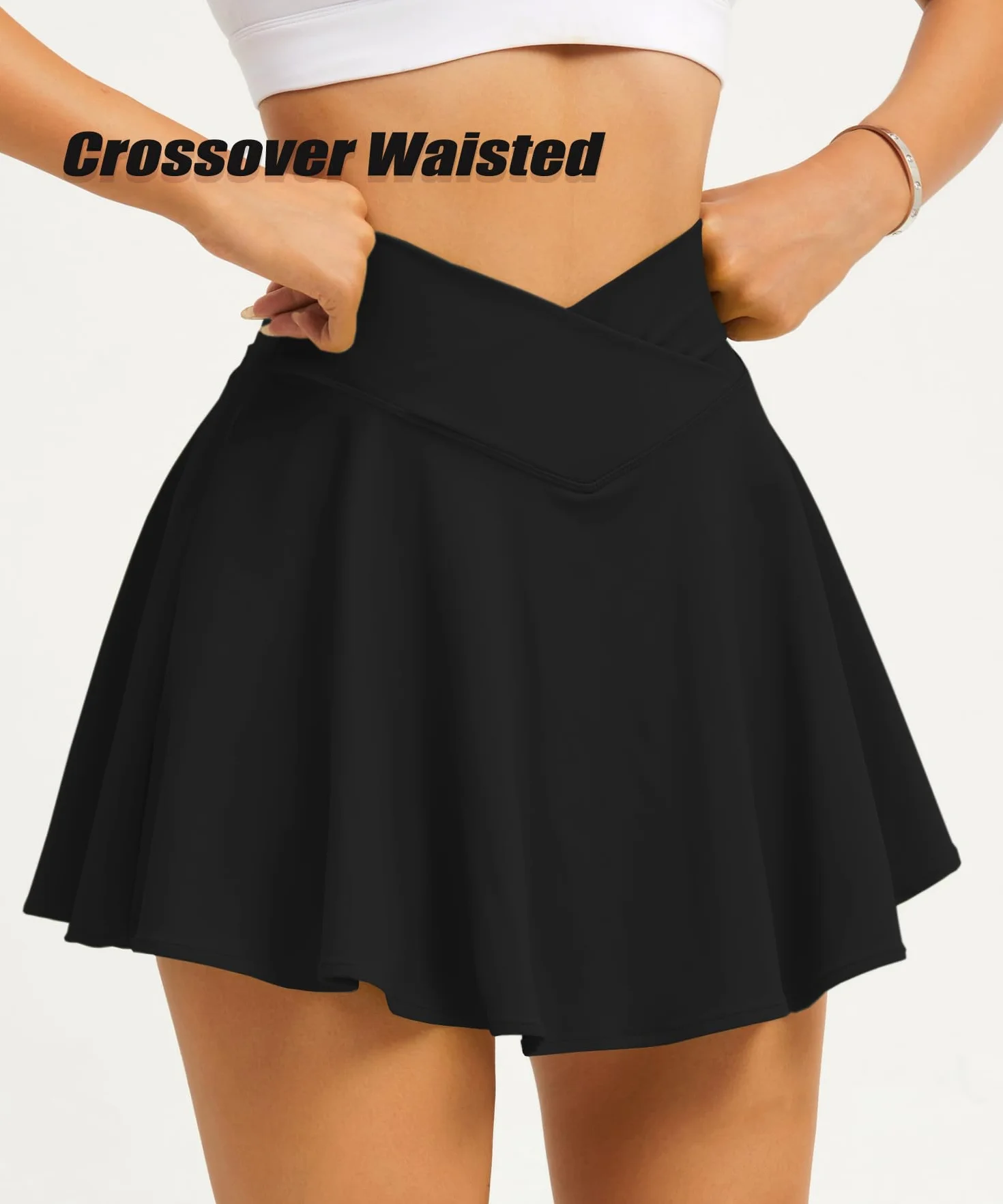 Navneet Falda Deportiva Mujer Cintura Alta Falda Padel con Bosillos Falda de Tenis Elástic Falda Pantalon Ropa Deportiva