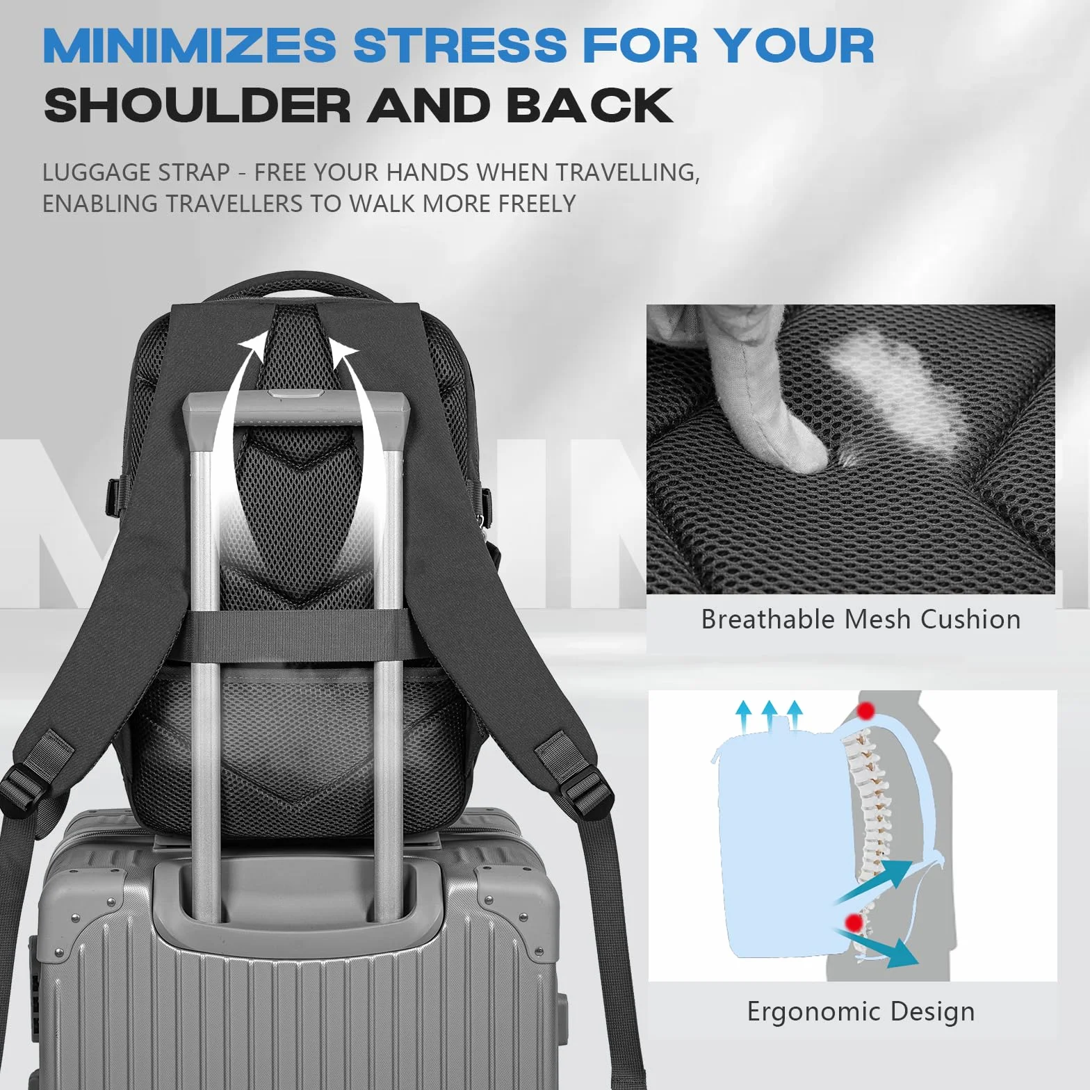 Xkdoai Mochila 40x30x20 Mochila Viaje Cabina Avion para Ryanair Wizz Air Easyjet Equipaje de Mano Bolsa Antirrobo Resistente Al Agua